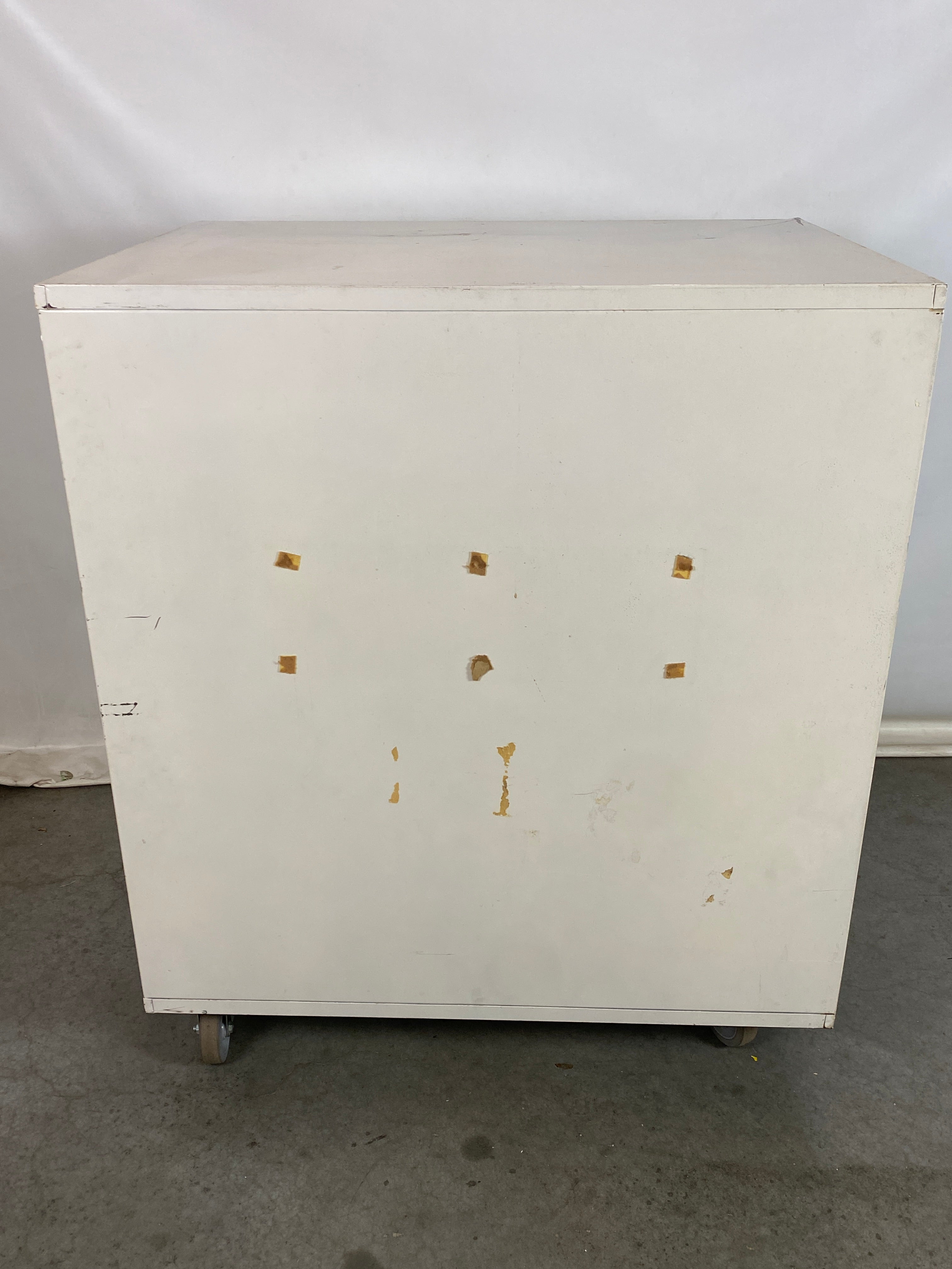 The Steel Furniture Mfg Company White Metal Slide Tray Cabinet