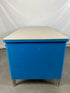 Steelcase Blue 3-Drawer Tanker Desk with Gray Top