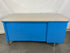 Steelcase Blue 3-Drawer Tanker Desk with Gray Top