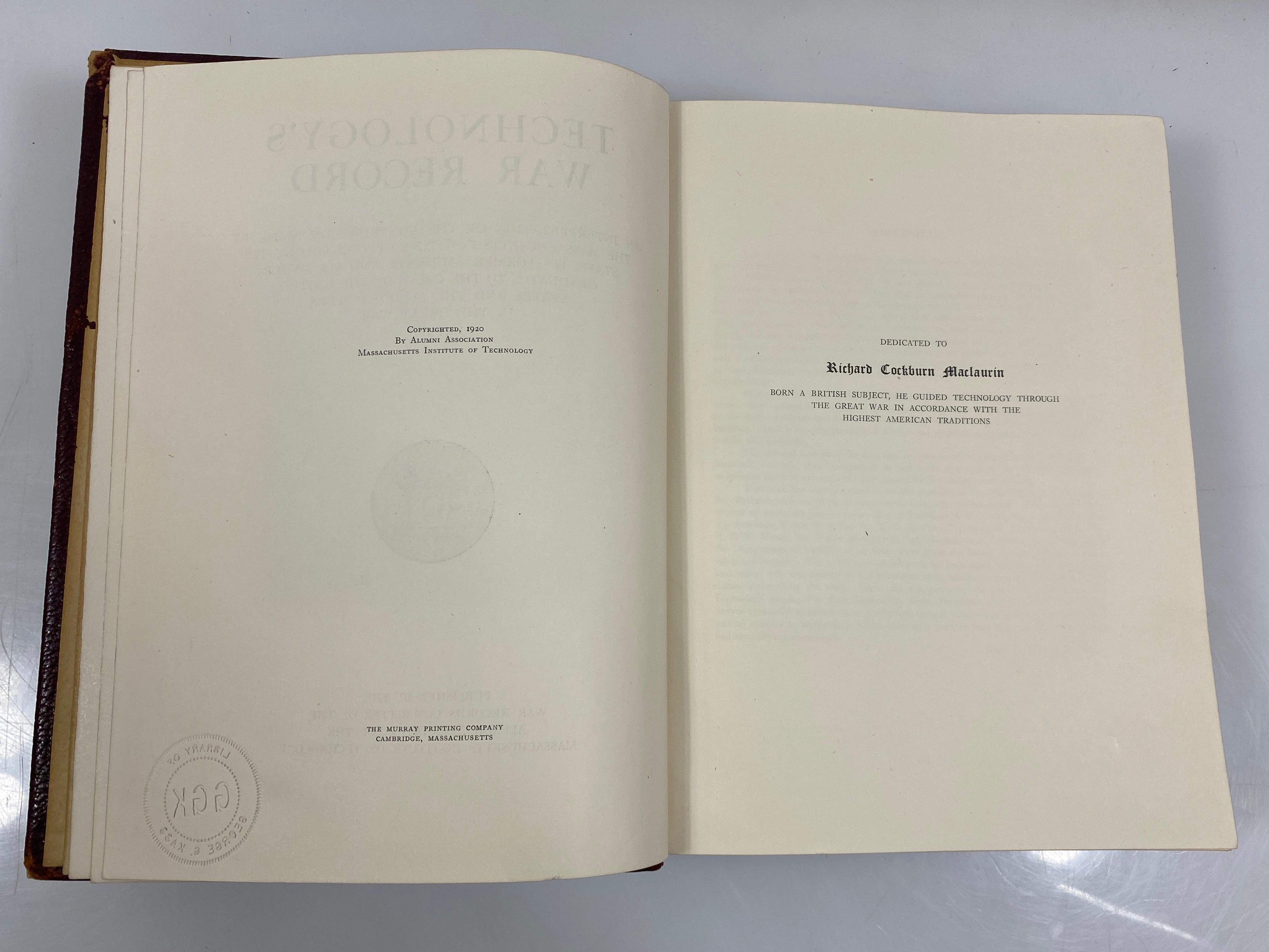 Technology's War Record 1920 HC