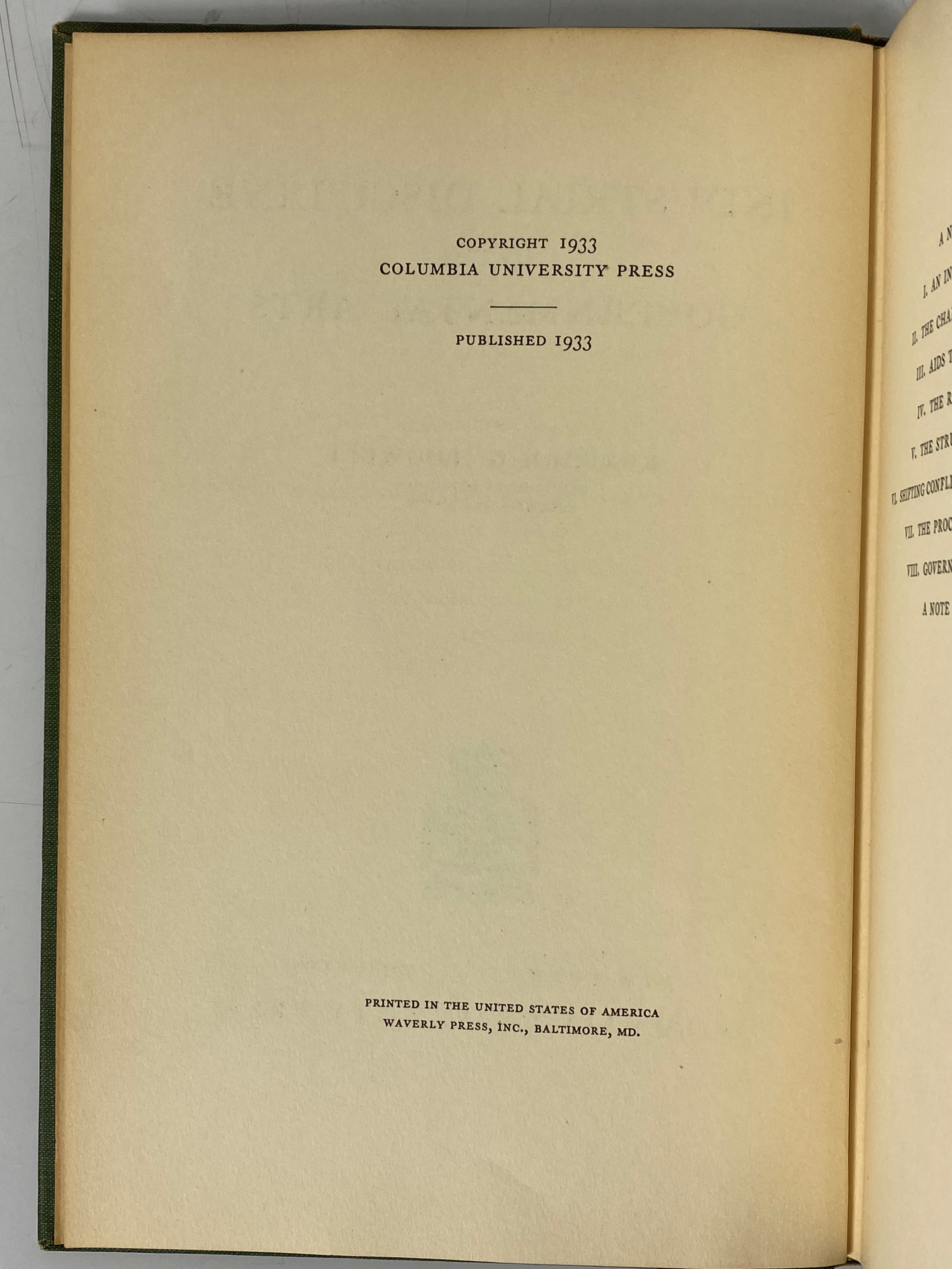 The Industrial Discipline and the Government Arts by Tugwell 1933 Vintage HC