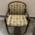 Wooden Patterned Upholstered Arm Chair