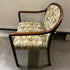 Wooden Patterned Upholstered Arm Chair