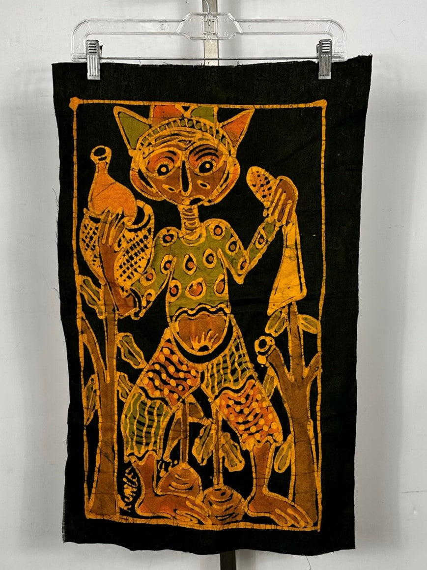 Vintage "Harvesting" Batik Cloth Tapestry