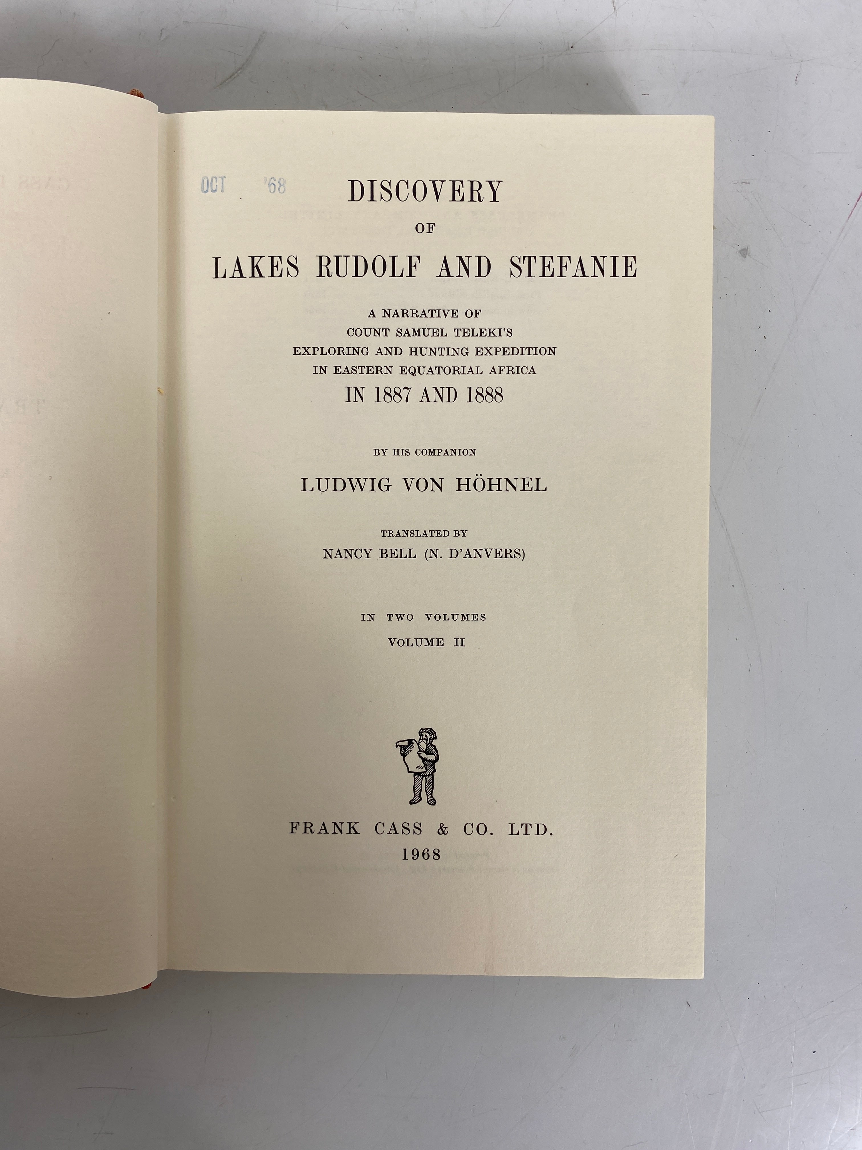 2 Vol Set: Discovery by Count Teleki of Lakes Rudolf & Stefanie 1968 Ex-Library