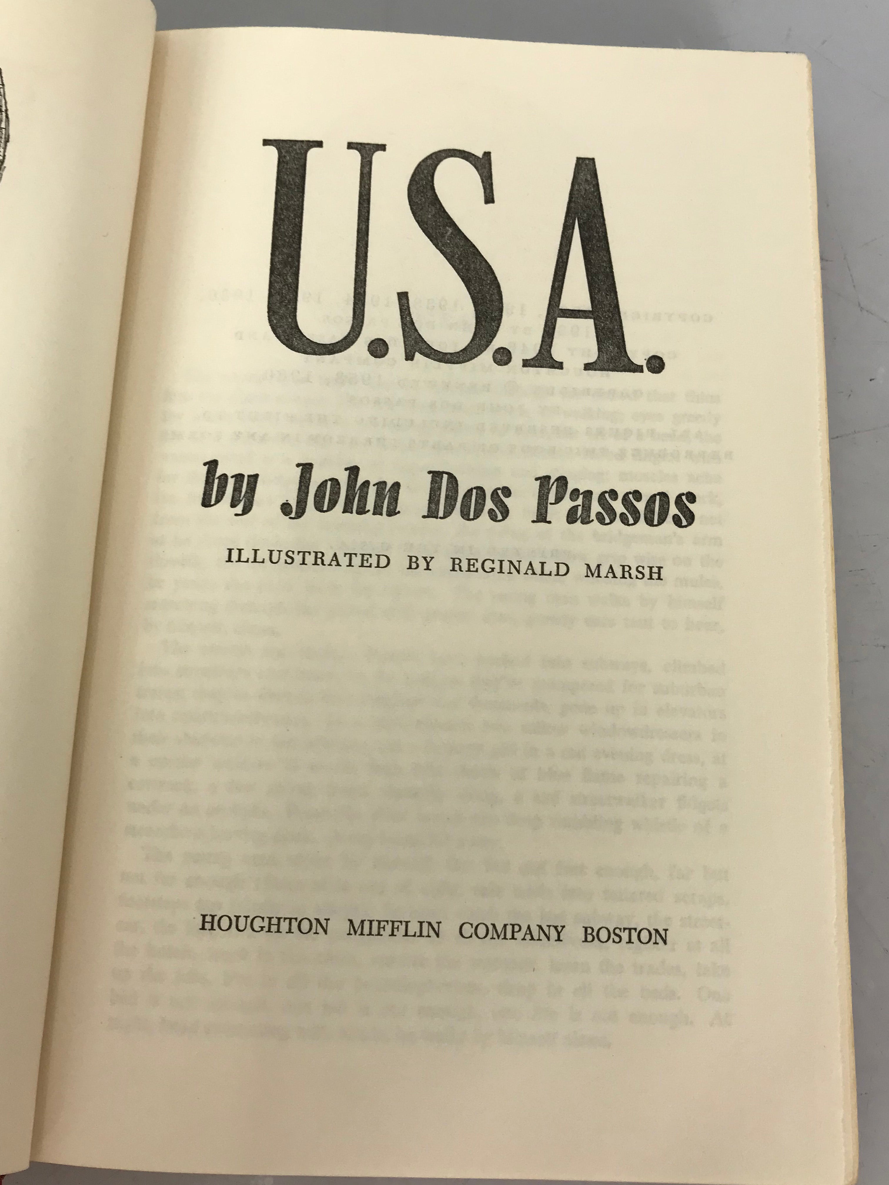 John Dos Passos USA Trilogy 42nd Parallel, 1919, The Big Money 1960 HC