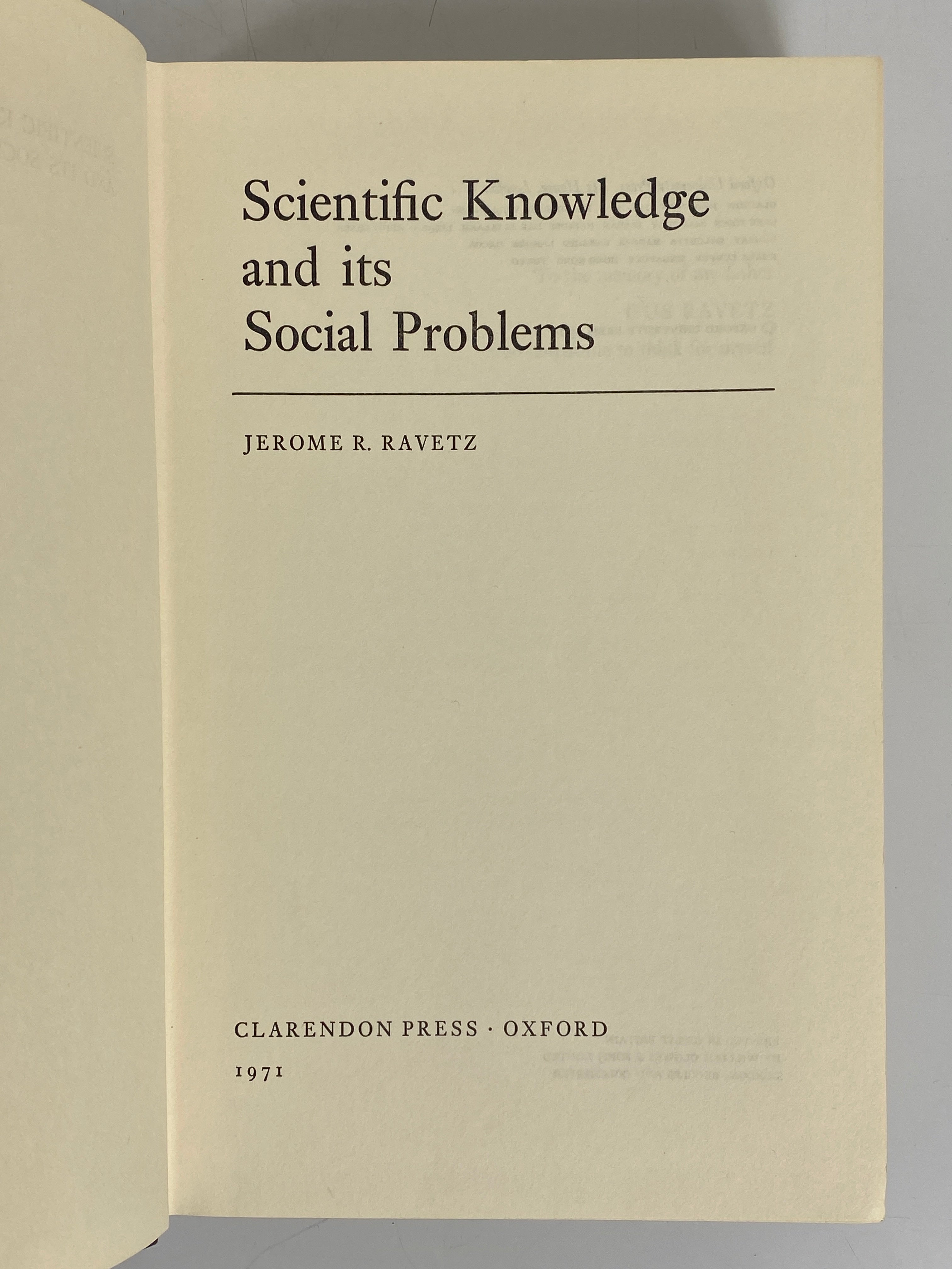 Scientific Knowledge and its Social Problems Jerome Ravetz 1971 Vintage HC