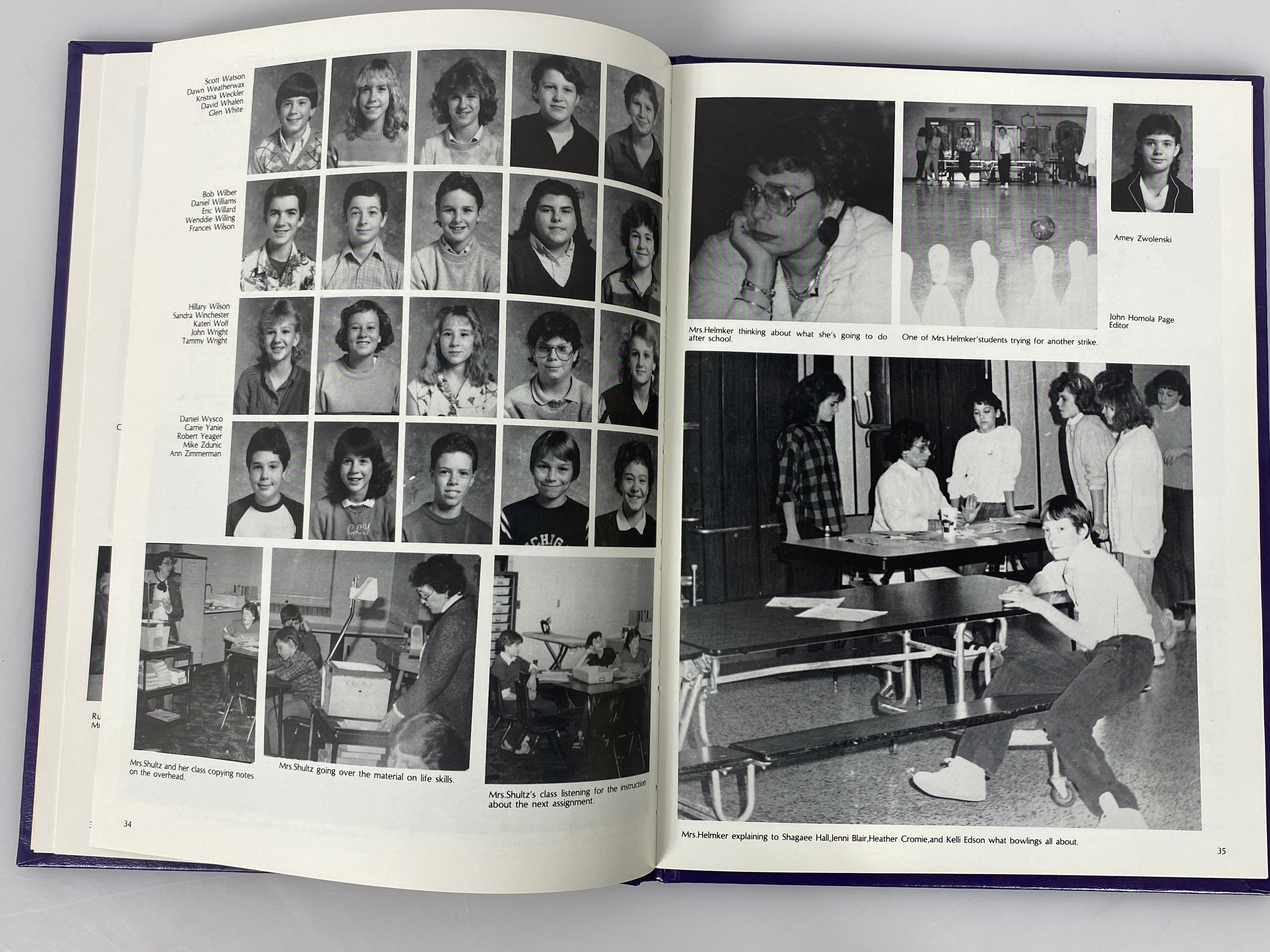 1986 "Warrior" Owosso Jr. High School Yearbook Owosso Michigan HC