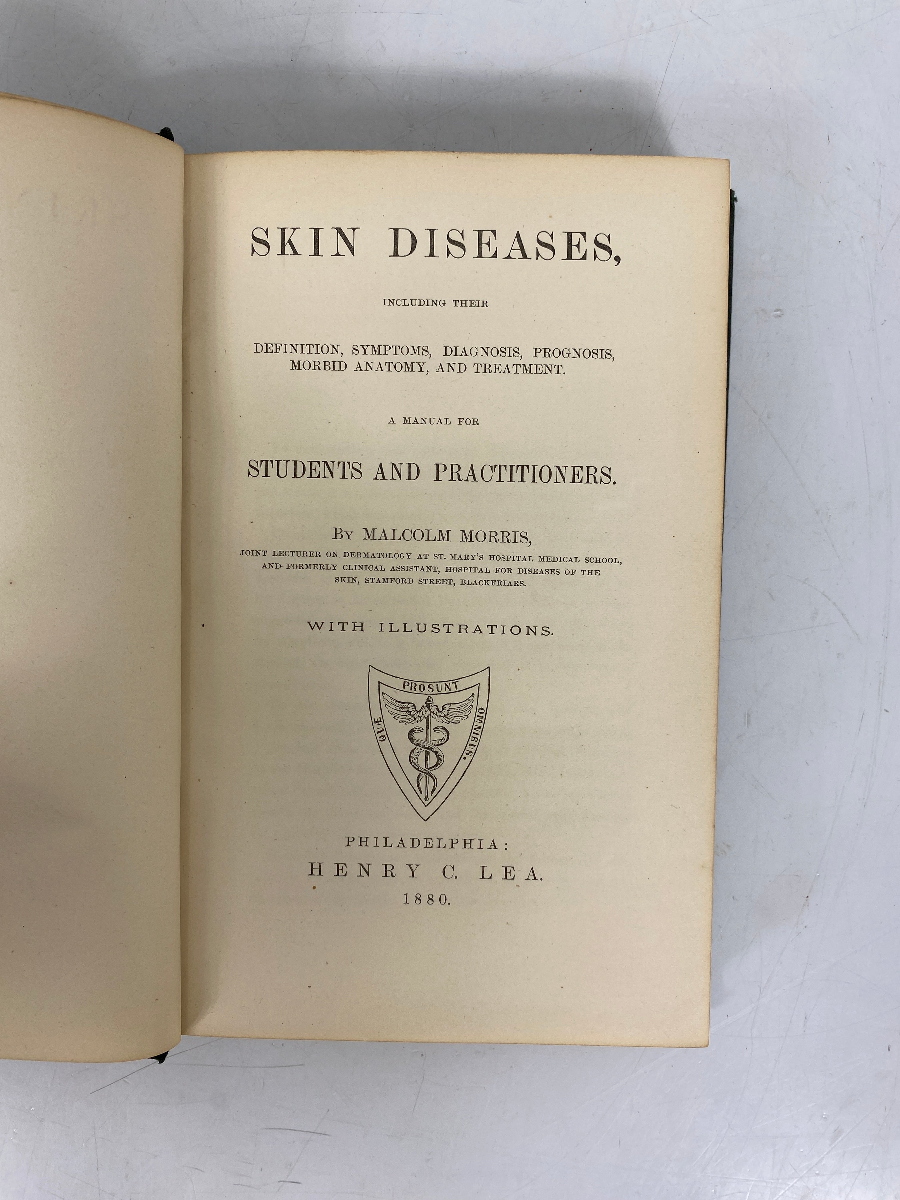 Skin Diseases for Students & Practitioners Morris 1880 Antique HC