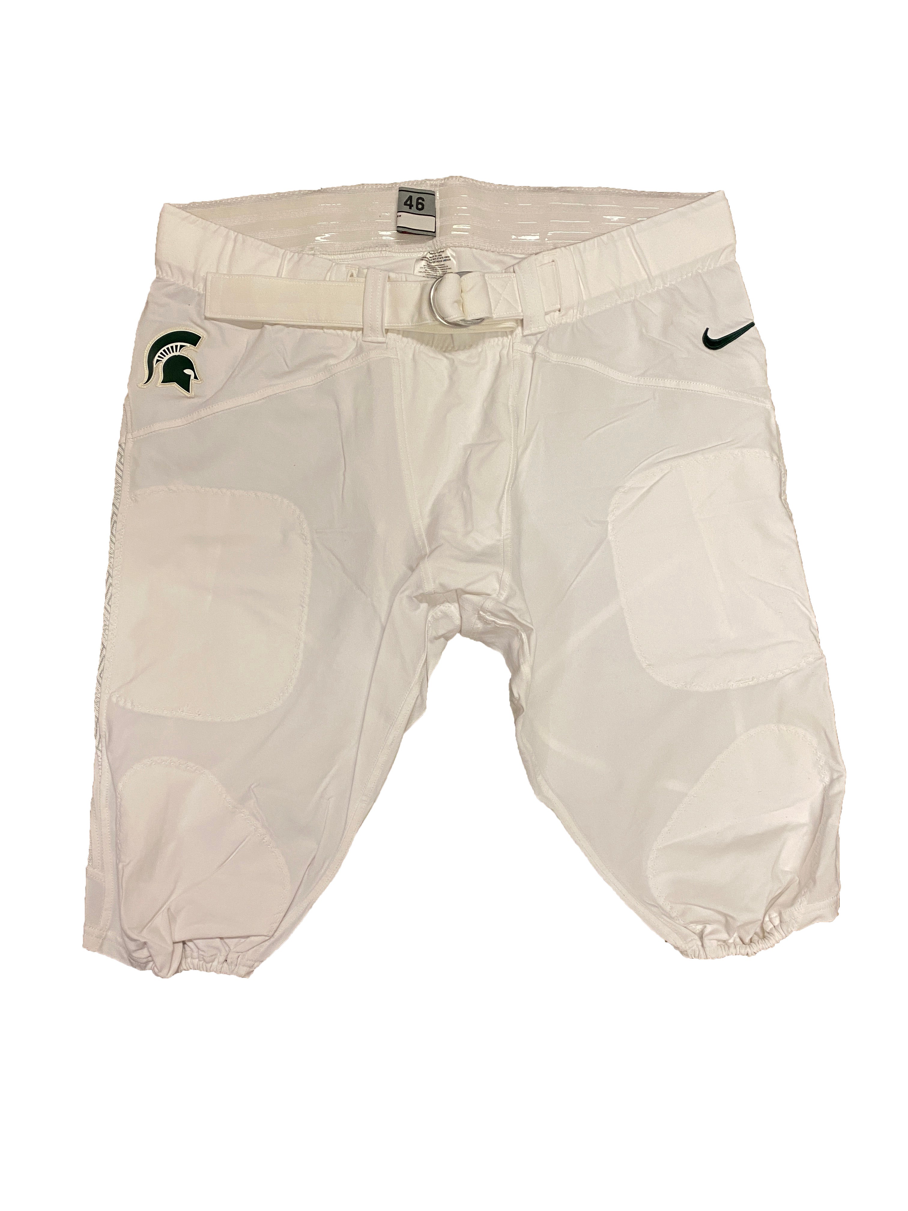 Nike White MSU Silver Greek Key Football Game Pants Men's Size 44