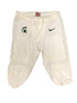 Nike White MSU Silver Greek Key Drawstring Football Game Pants Men's Size 32