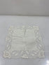 Vintage 1910s White Linen Handkerchief with Intricate Floral Lace Border
