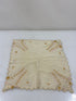 Vintage 1900s Tan Sheer Handkerchief with Floral Embroidery