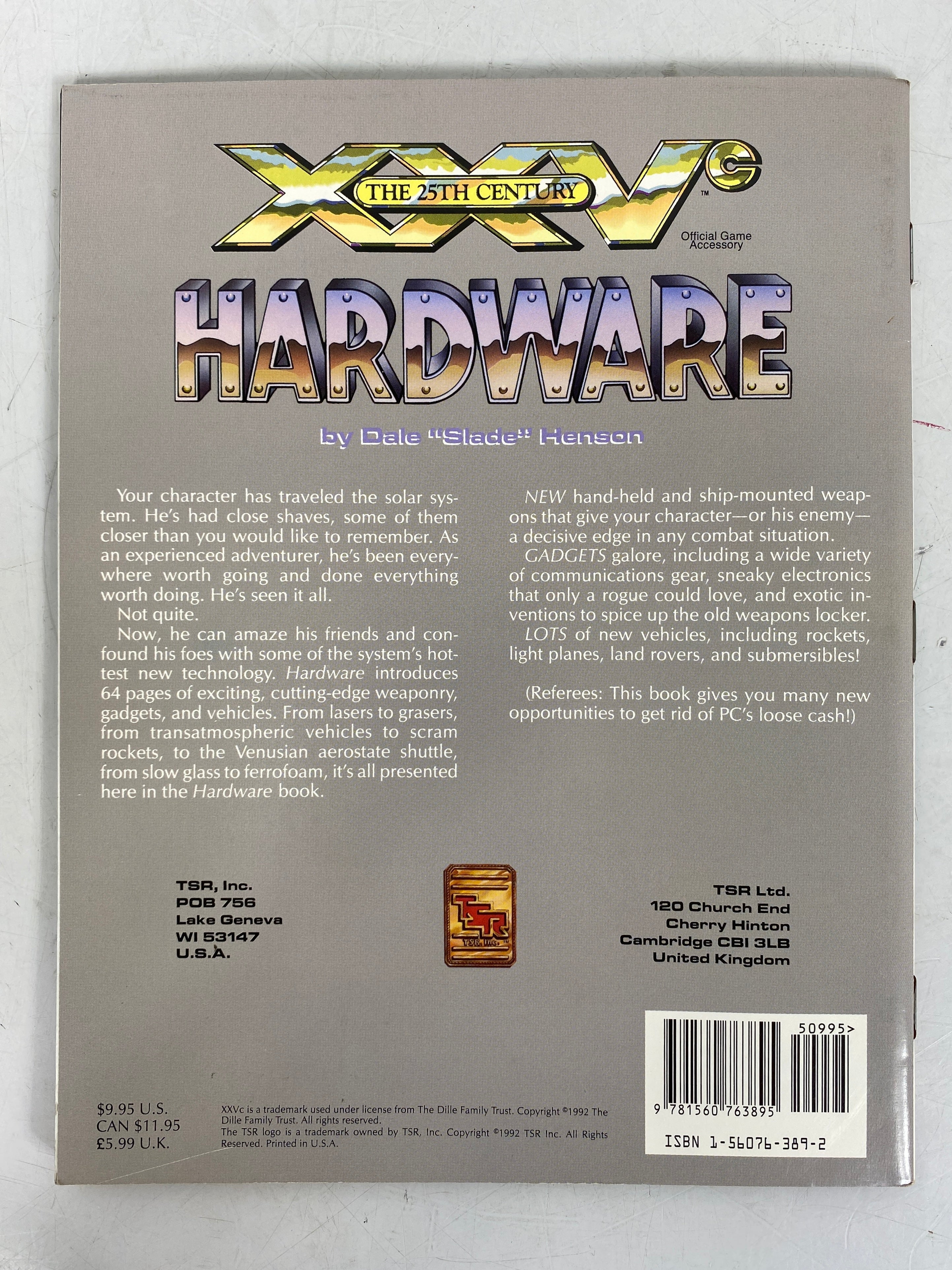 XXVC The 25th Century Hardware (TSR 1992) RPG