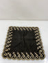 Vintage 1910s Black Silk Handkerchief with Floral Embroidery