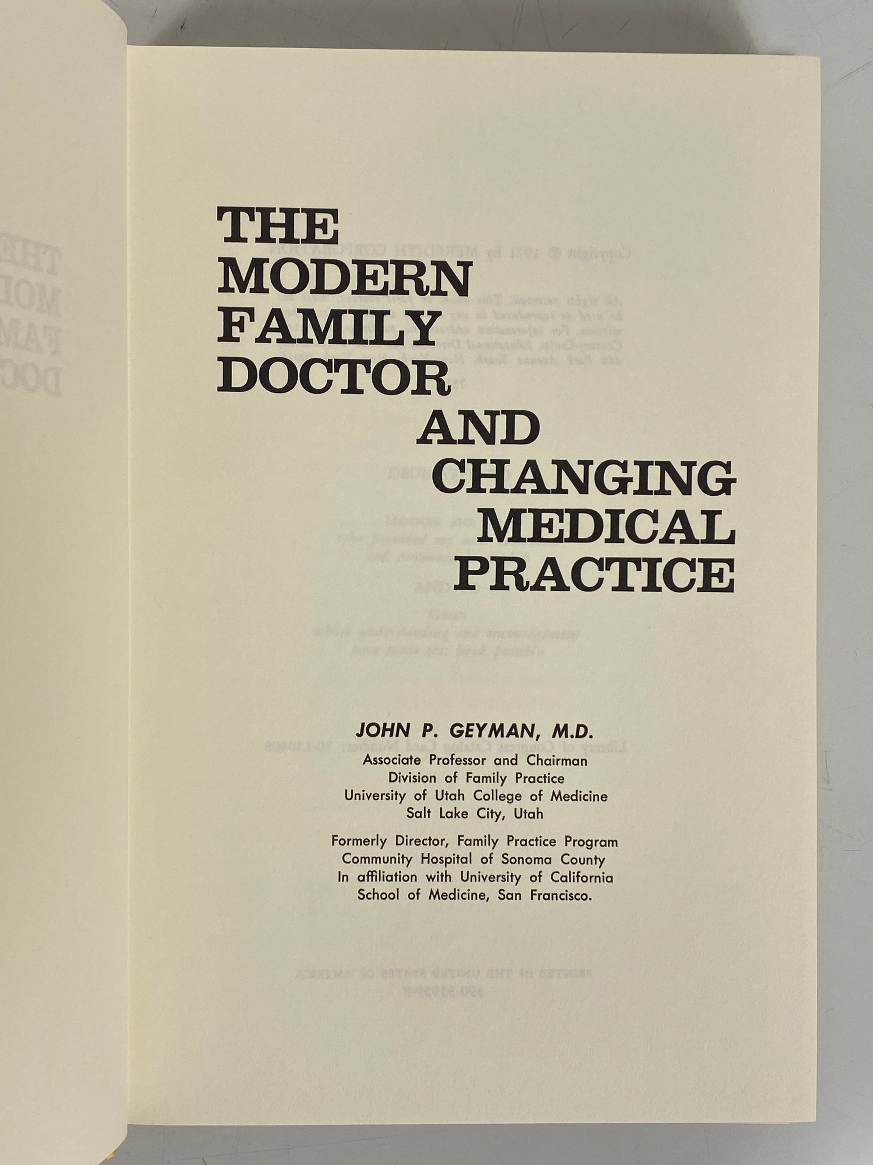 The Modern Family Doctor and Changing Medical Practice by Geyman 1971 HC