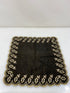 Vintage 1910s Black Silk Handkerchief with Floral Embroidery