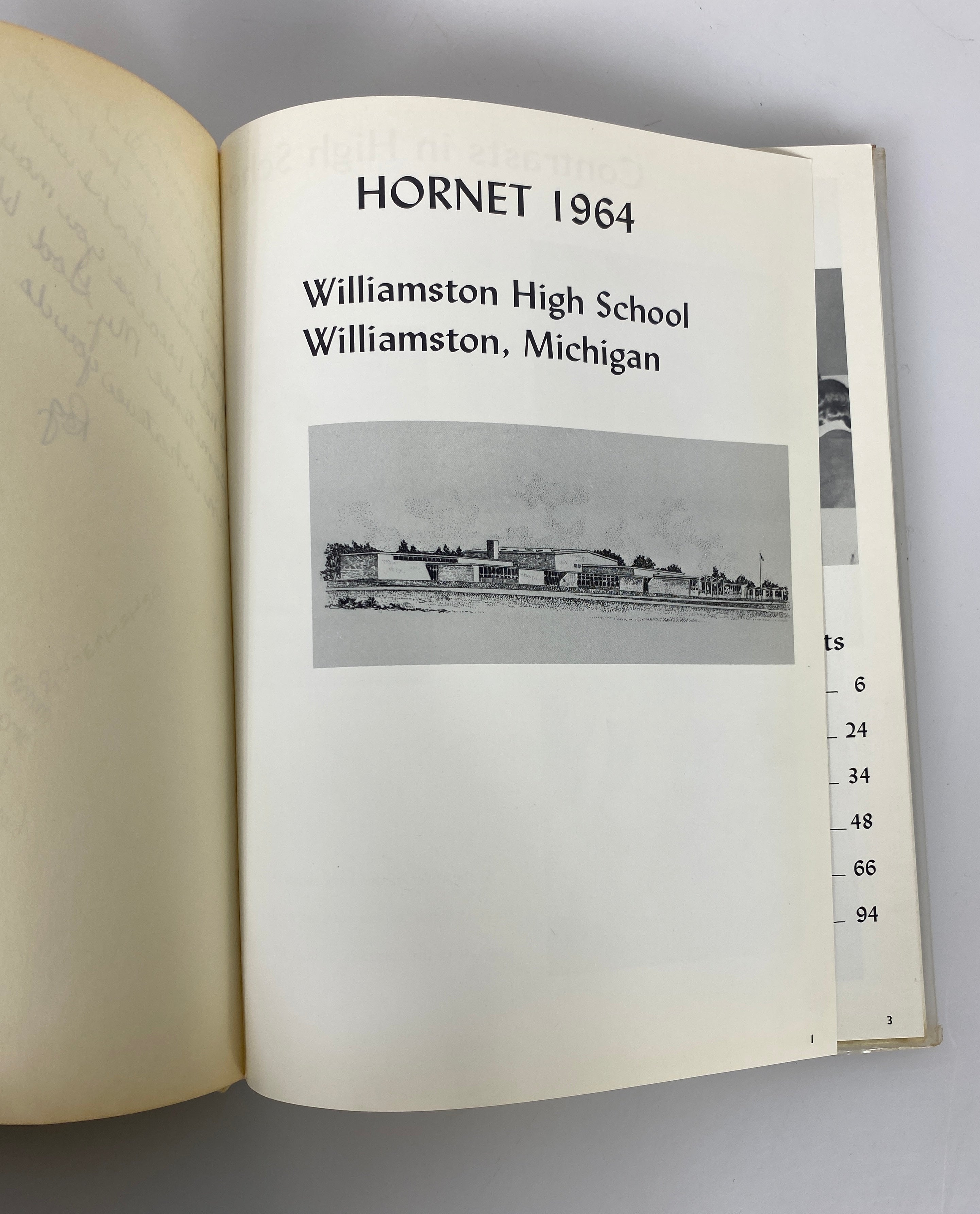 1964 "Hornet" Williamston High School Yearbook Williamston MI.