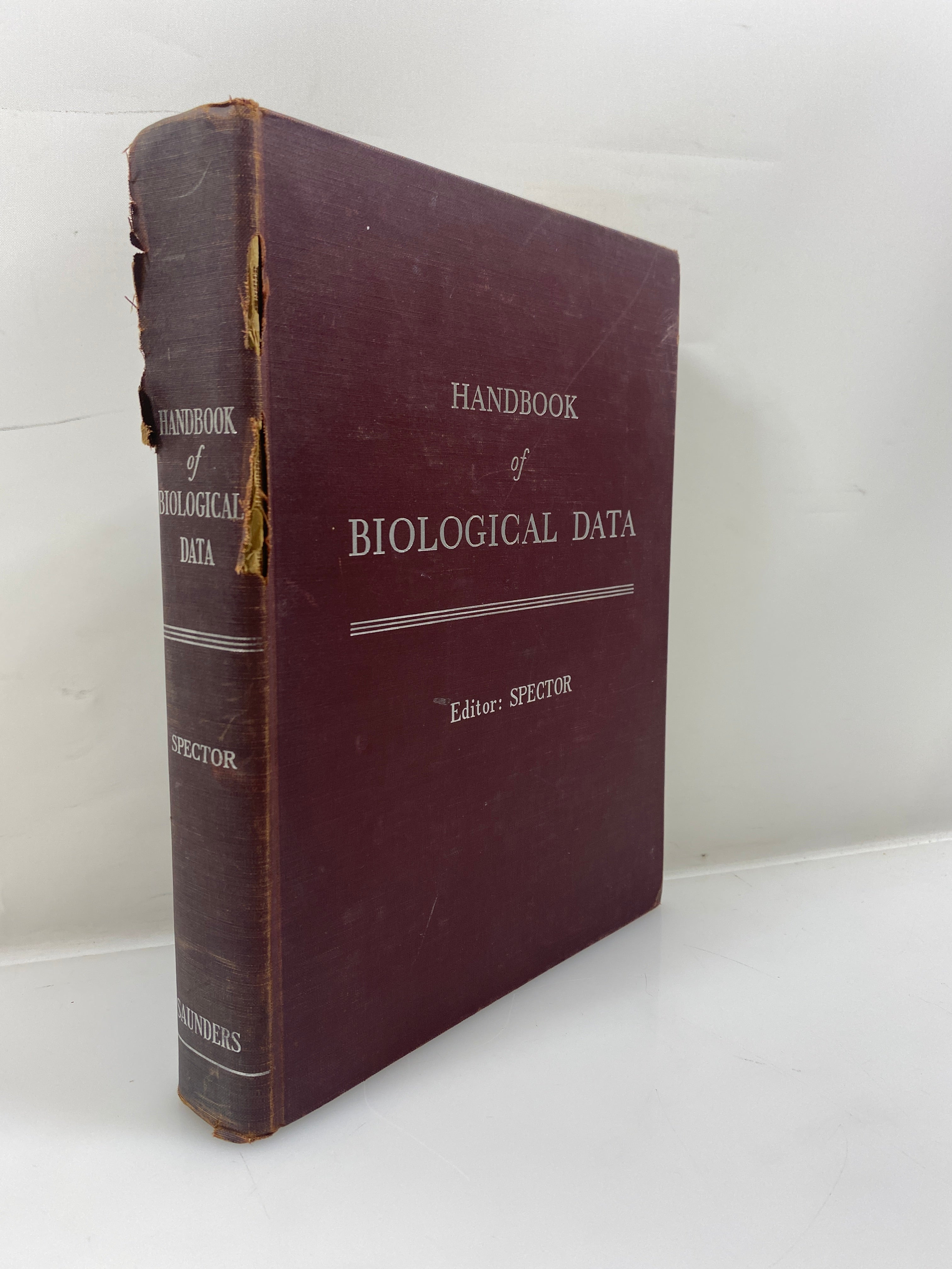 Handbook of Biological Data Editor William Spector 1956 HC