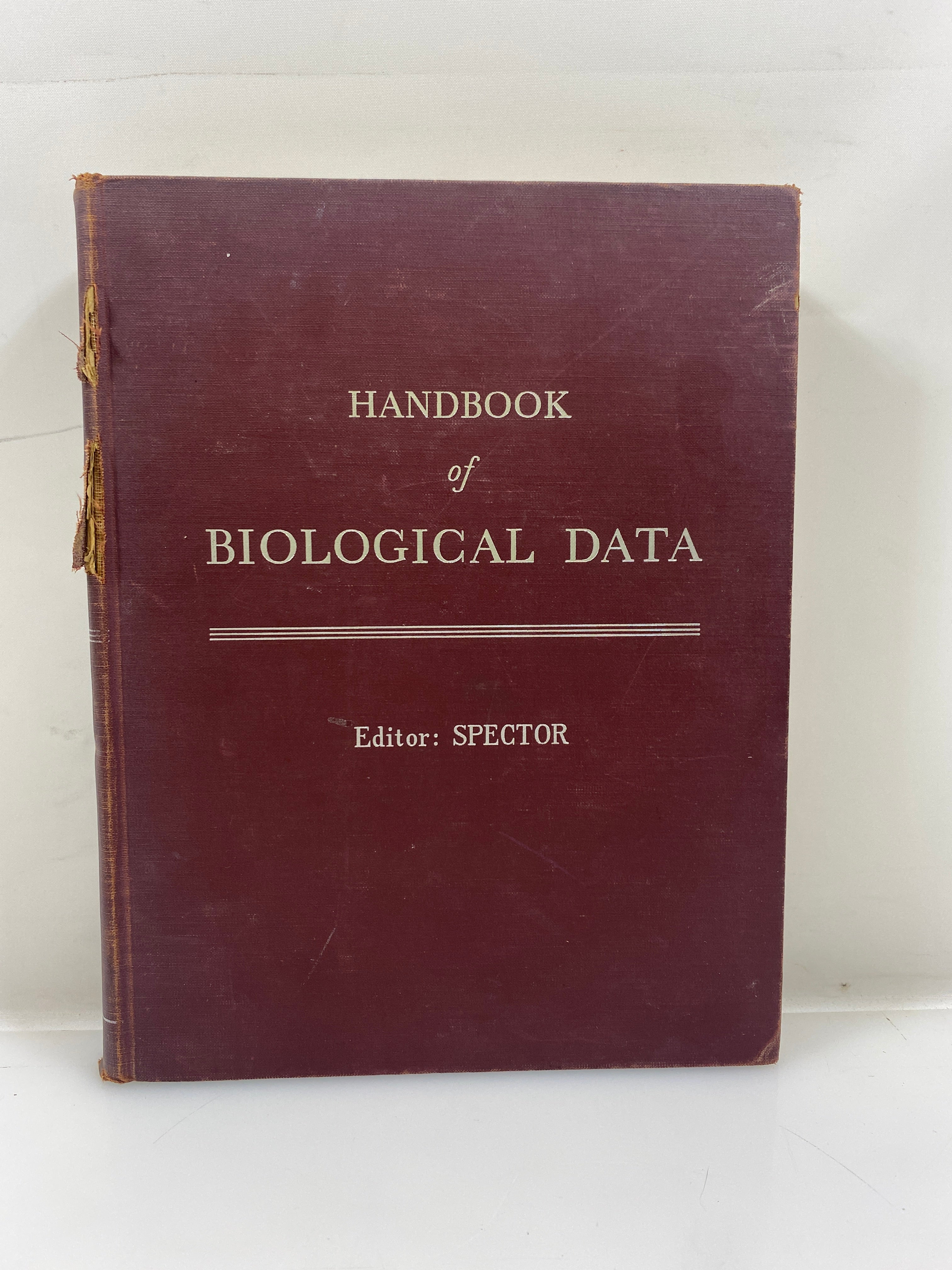 Handbook of Biological Data Editor William Spector 1956 HC