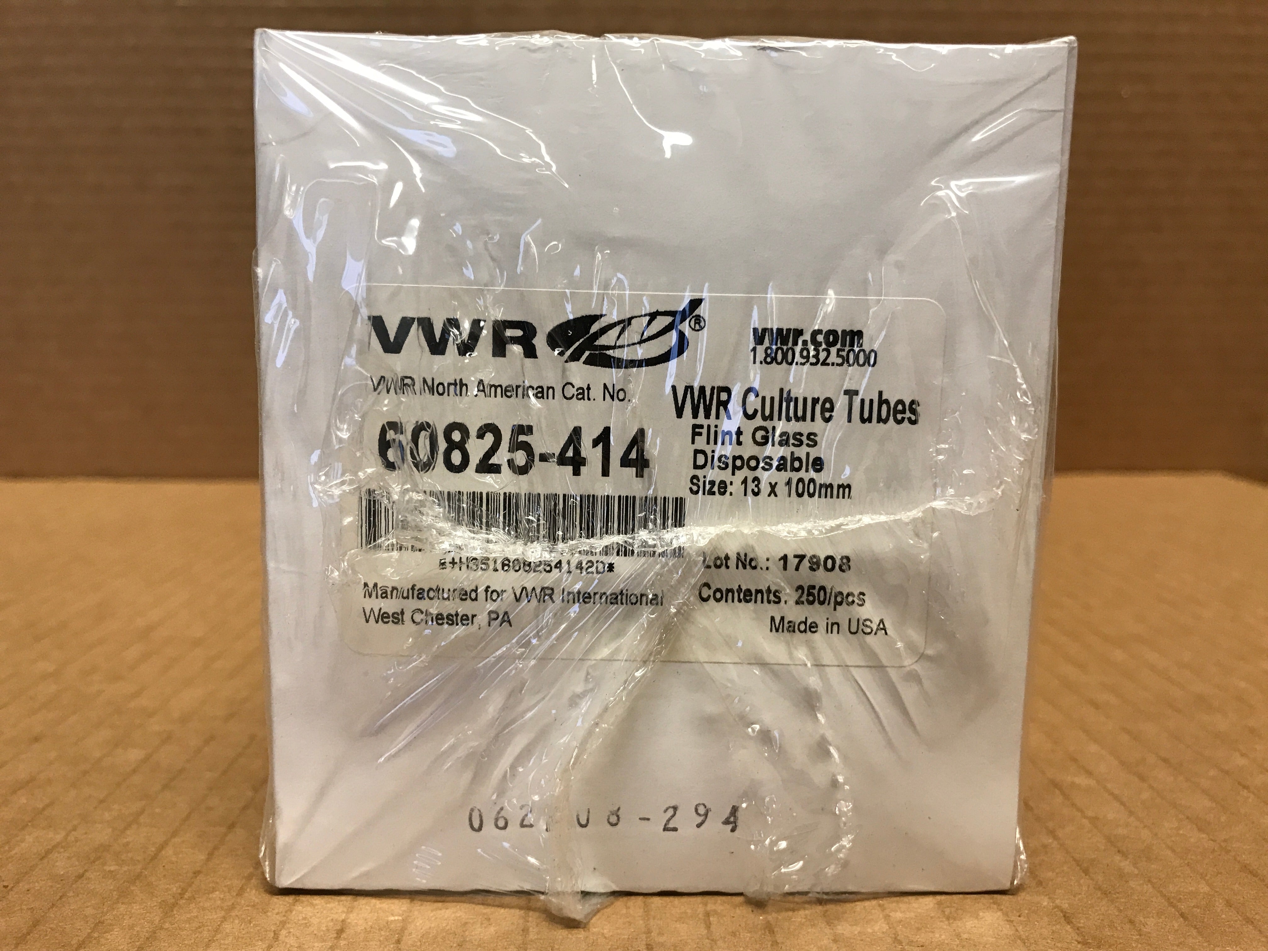 VWR 60825-414 Culture Tubes 13x100mm Pack of 250