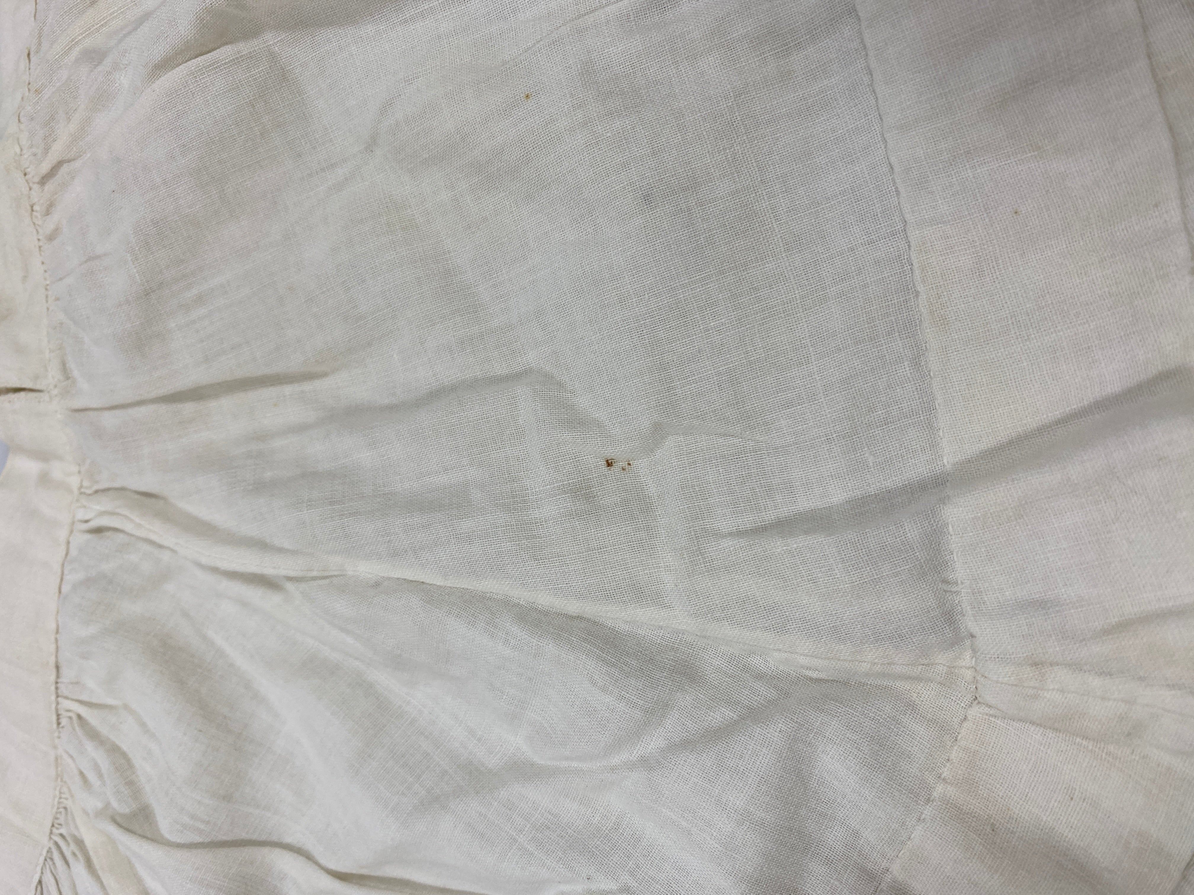 Vintage 1890s White Linen Children's Bloomers Fleur de Lis Lace Pattern