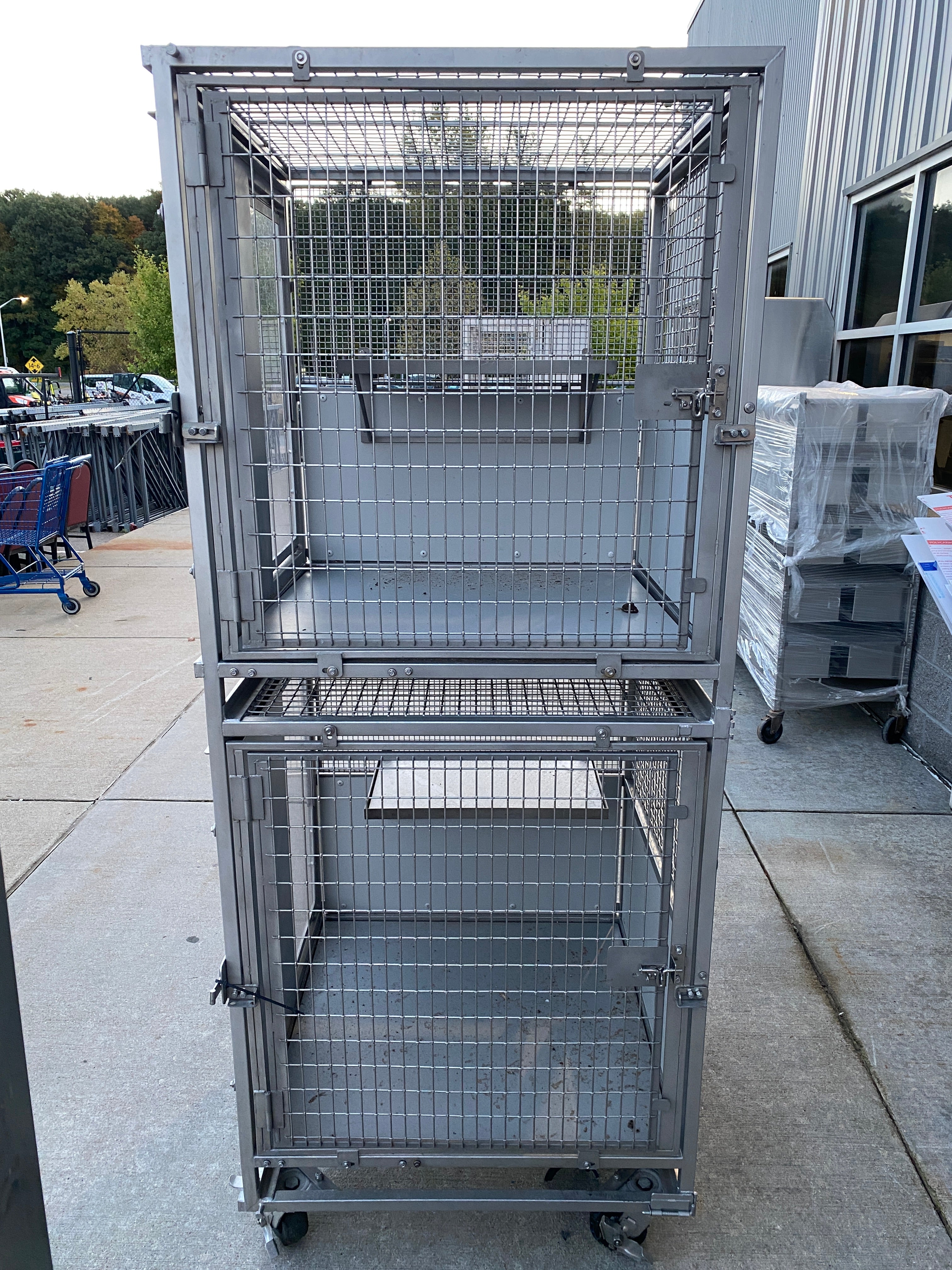 2 Compartment Stacked Animal Cages