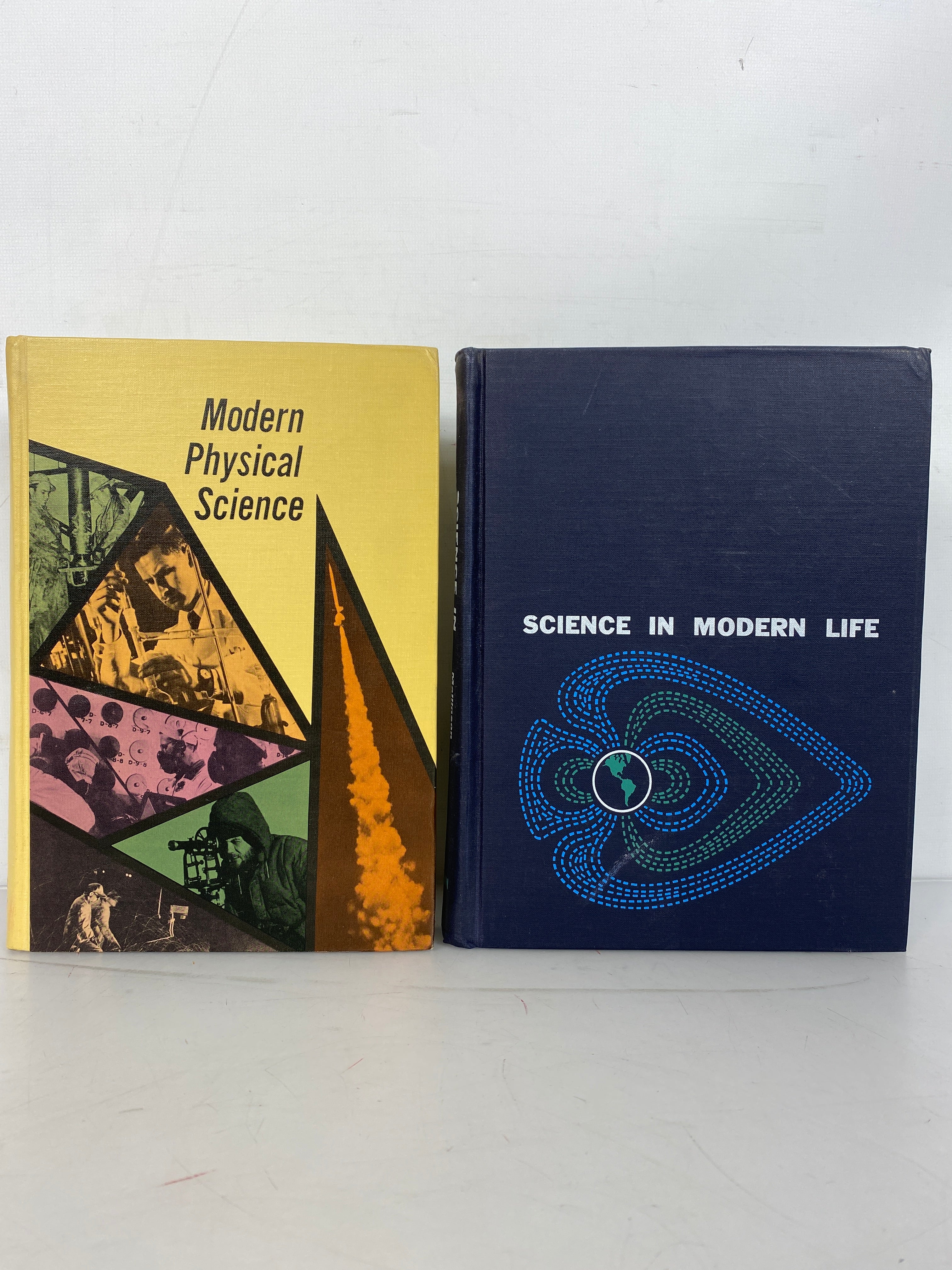 Lot of 2 Science Textbooks Modern Physical Science and Science in Modern Life 1962-1964 HC