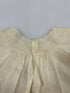 Vintage 1935 Tan Linen Infant's Dress with Floral Embroidery