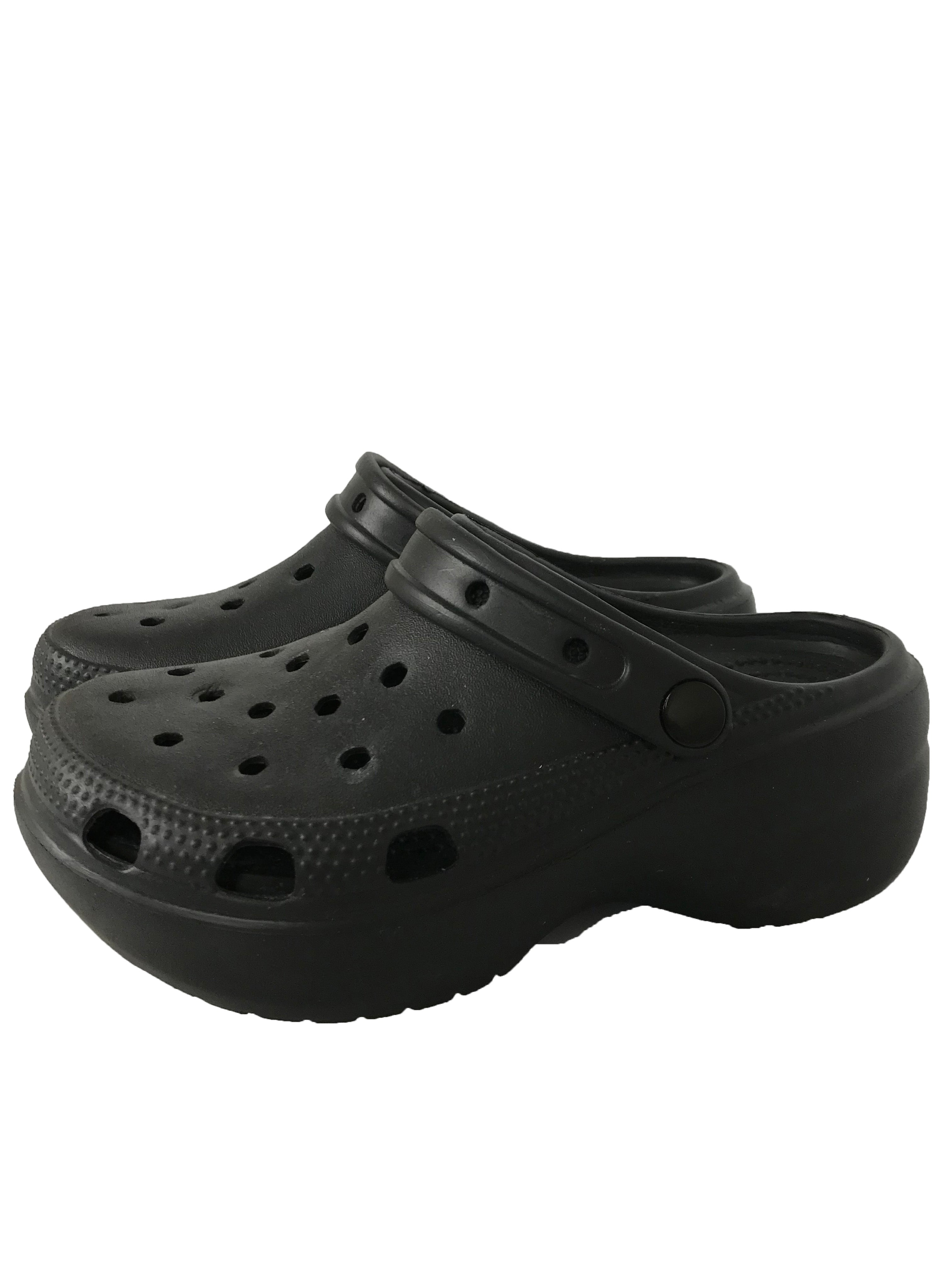 Crocs Black Platform Shoes Women's Size 6.5