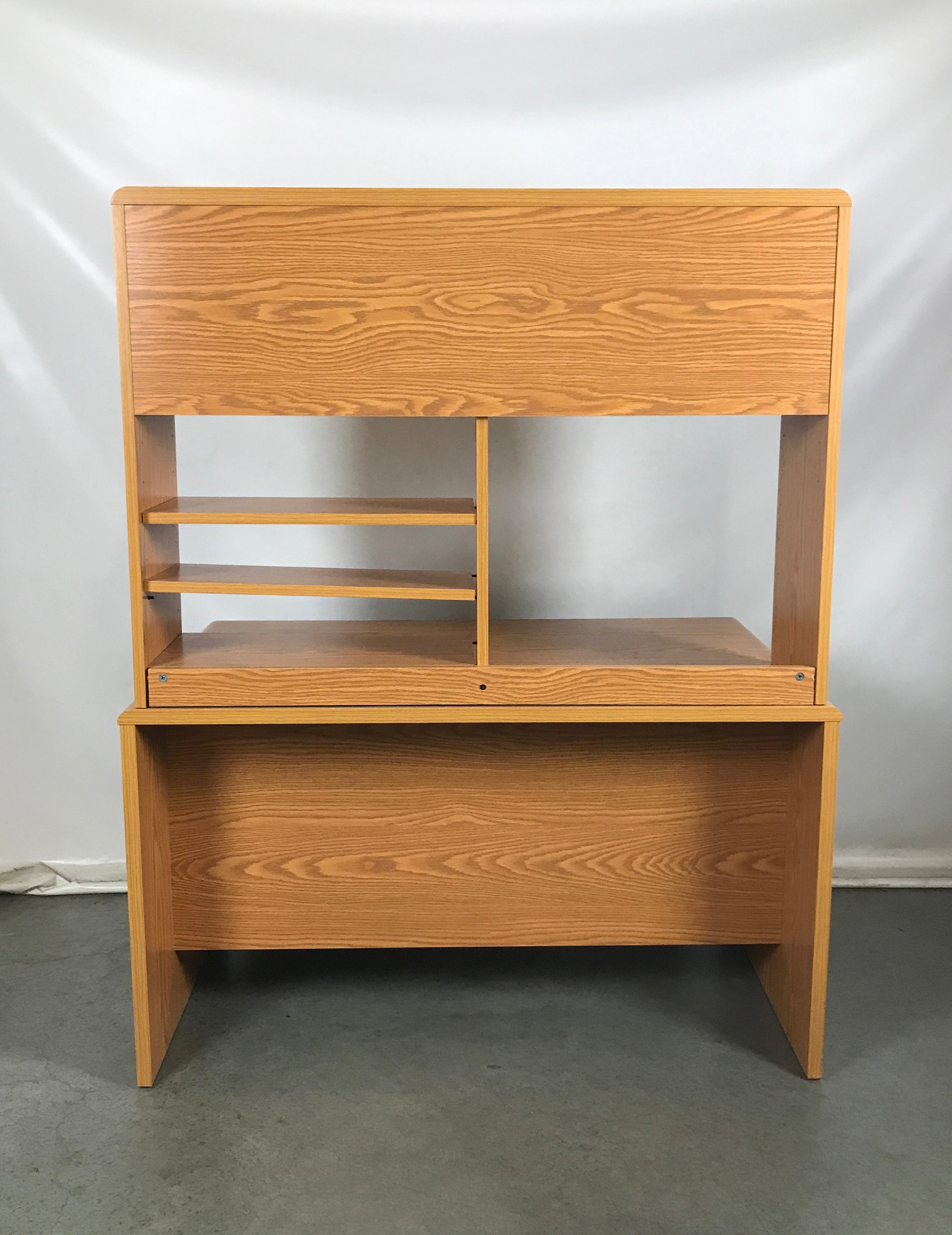 Lorell Wooden Computer Desk with Attached Hutch