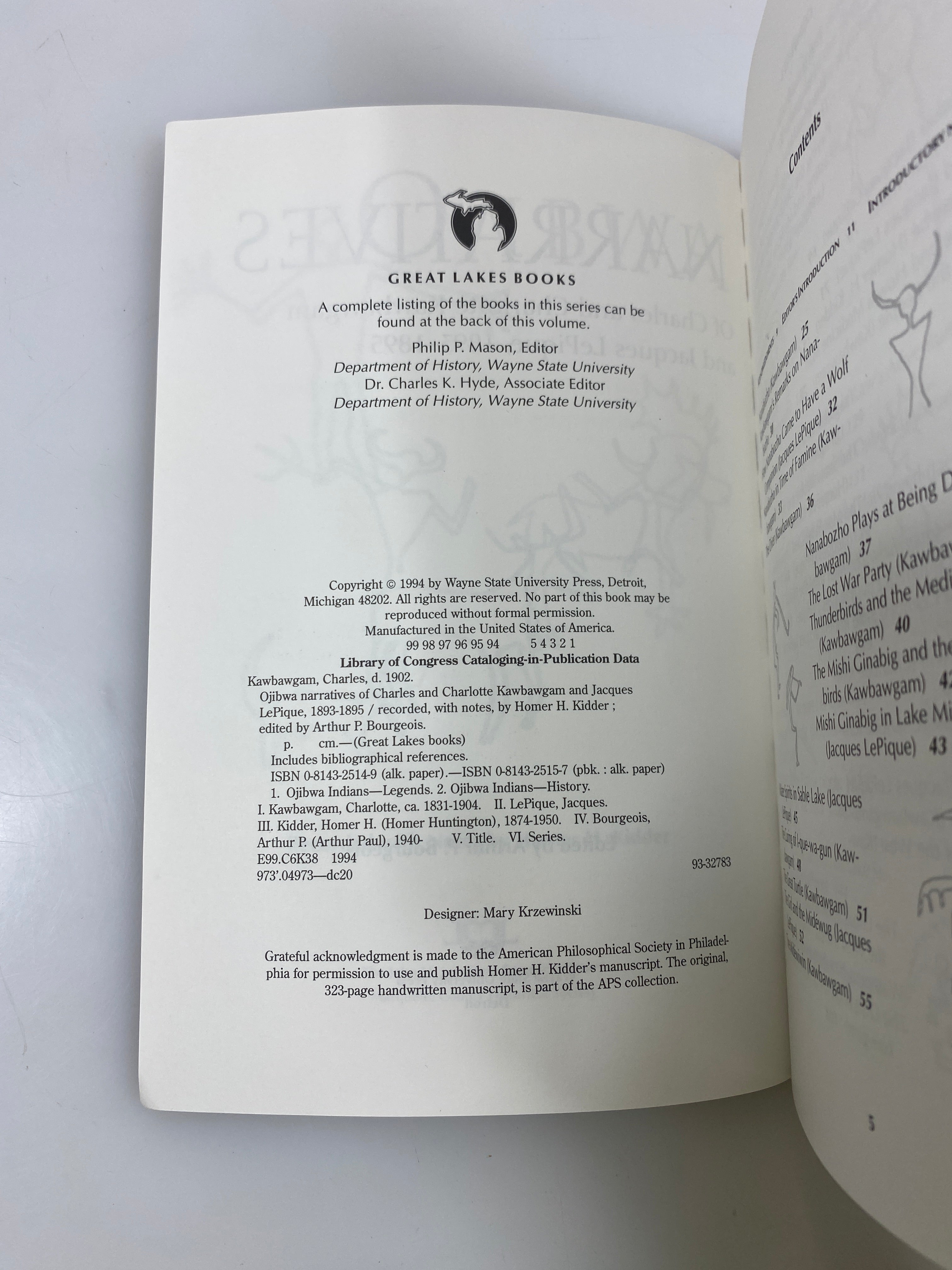 Ojibwa Narratives 1893-95  Wayne State University Press 1994 SC