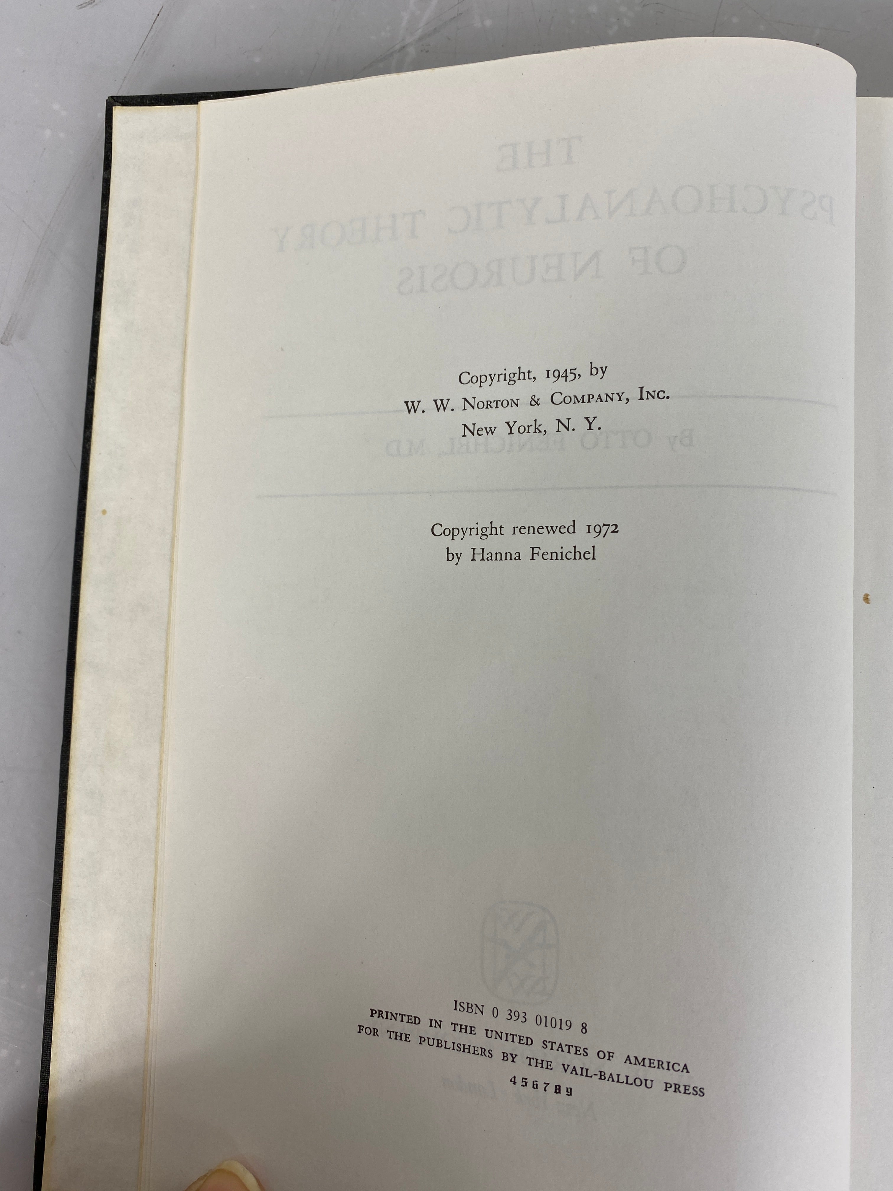 The Psychoanalytic Theory of Neurosis Otto Fenichel 1972 HC