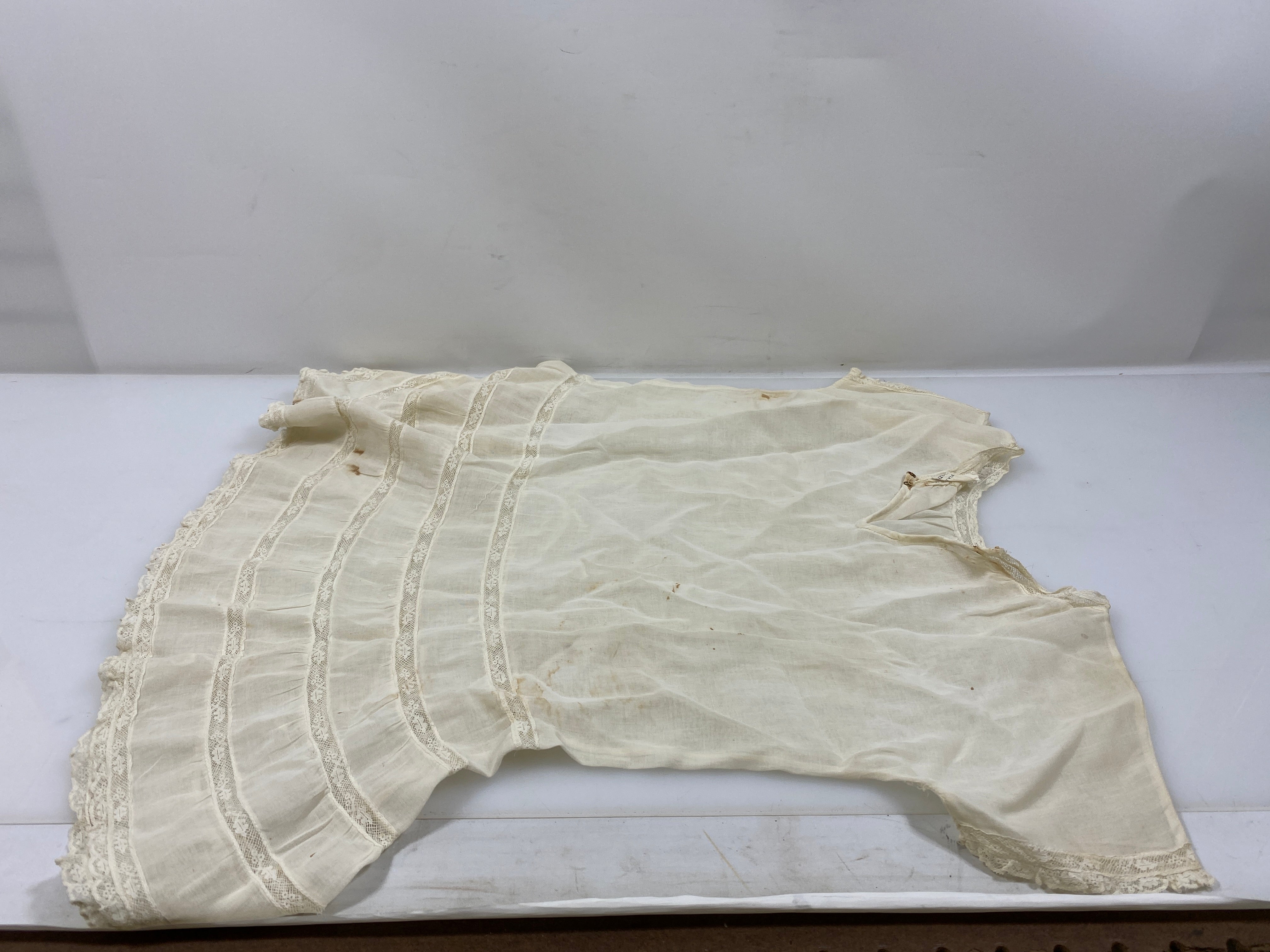 Vintage 1920s White Linen Infant's Dress