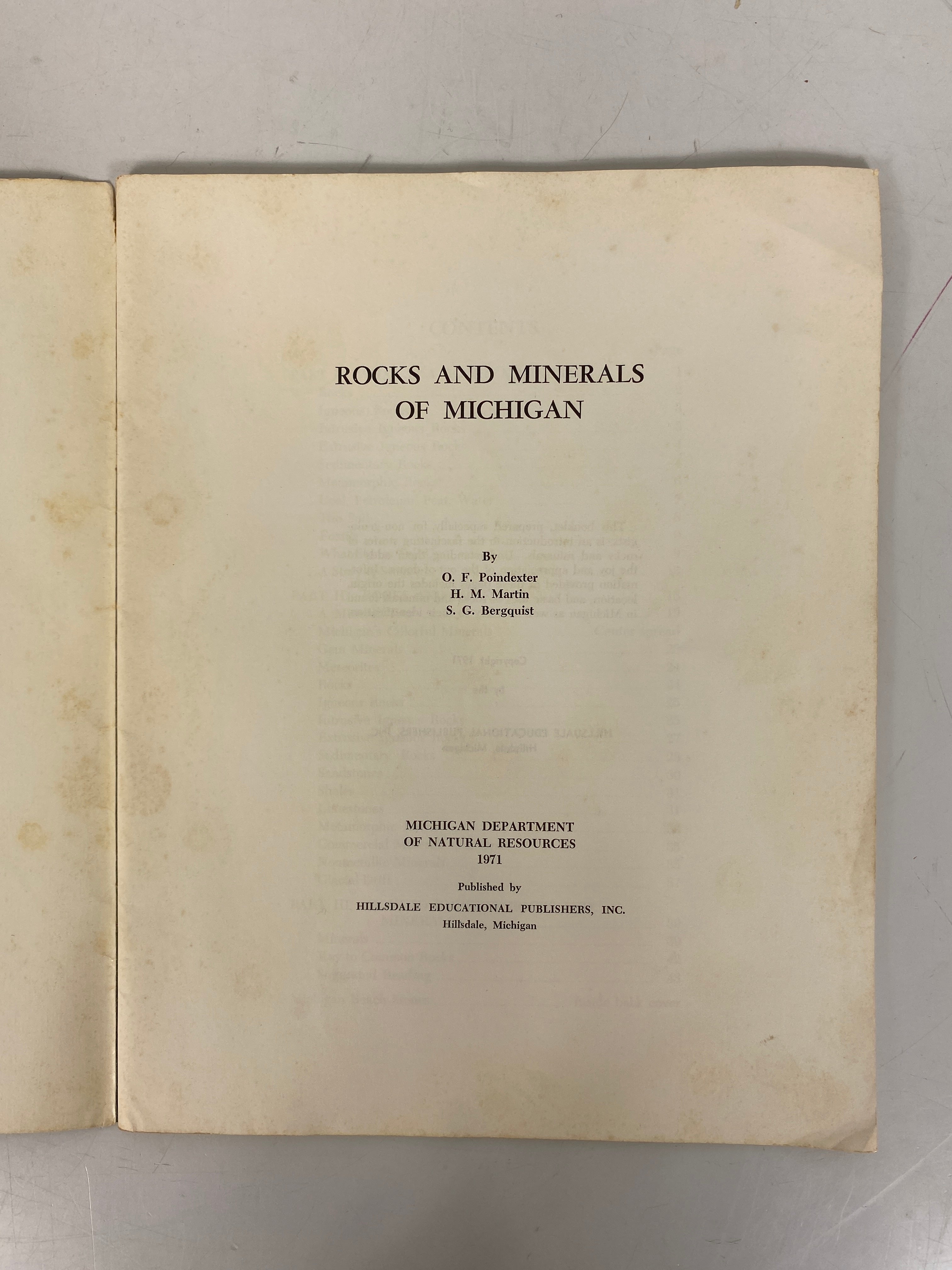 Rocks & Minerals of Michigan 1971 MI Dept of Natural Resources SC