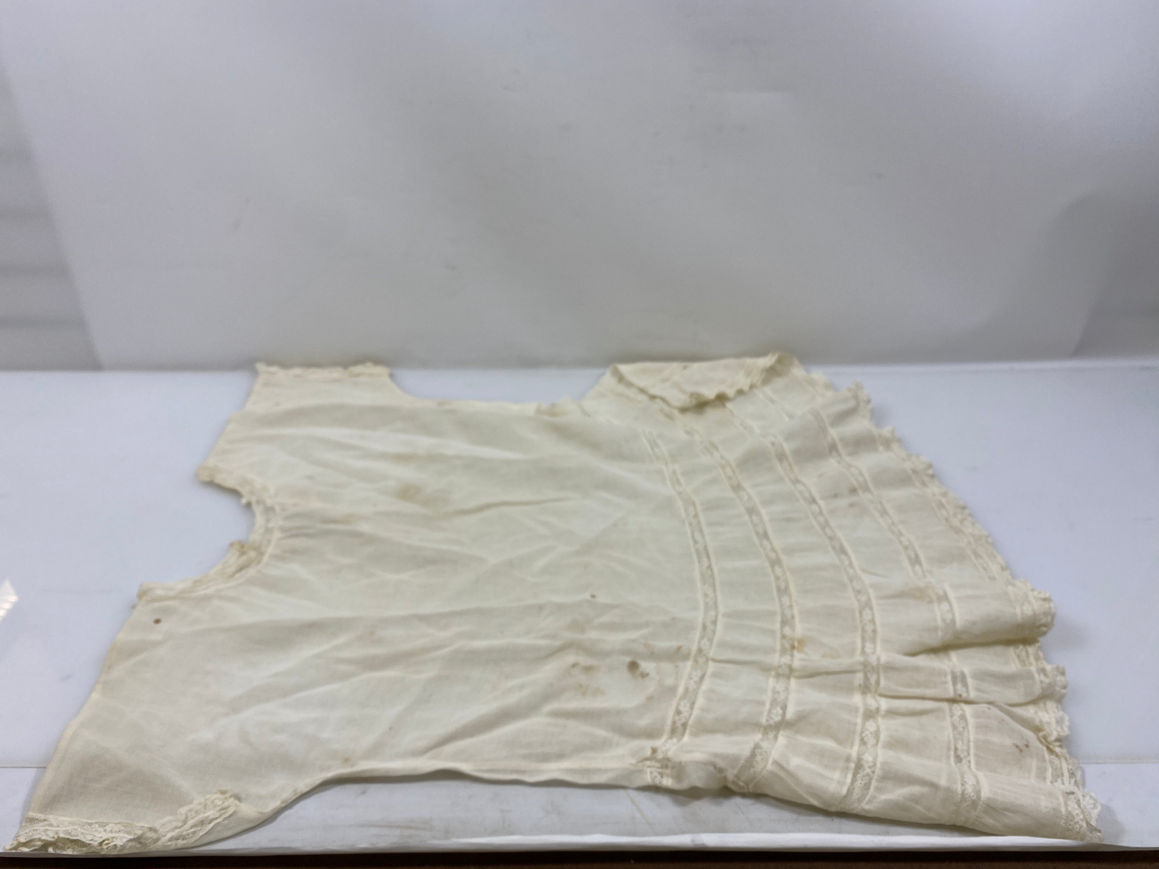 Vintage 1920s White Linen Infant's Dress