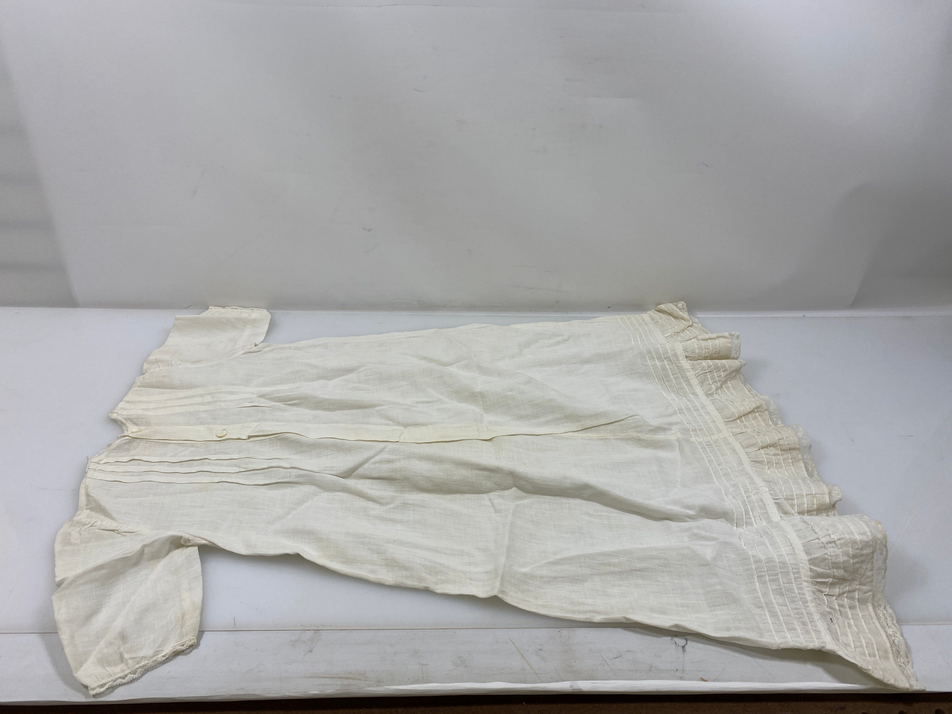 Vintage 1920s Infant's Dress with Bow Embroidery