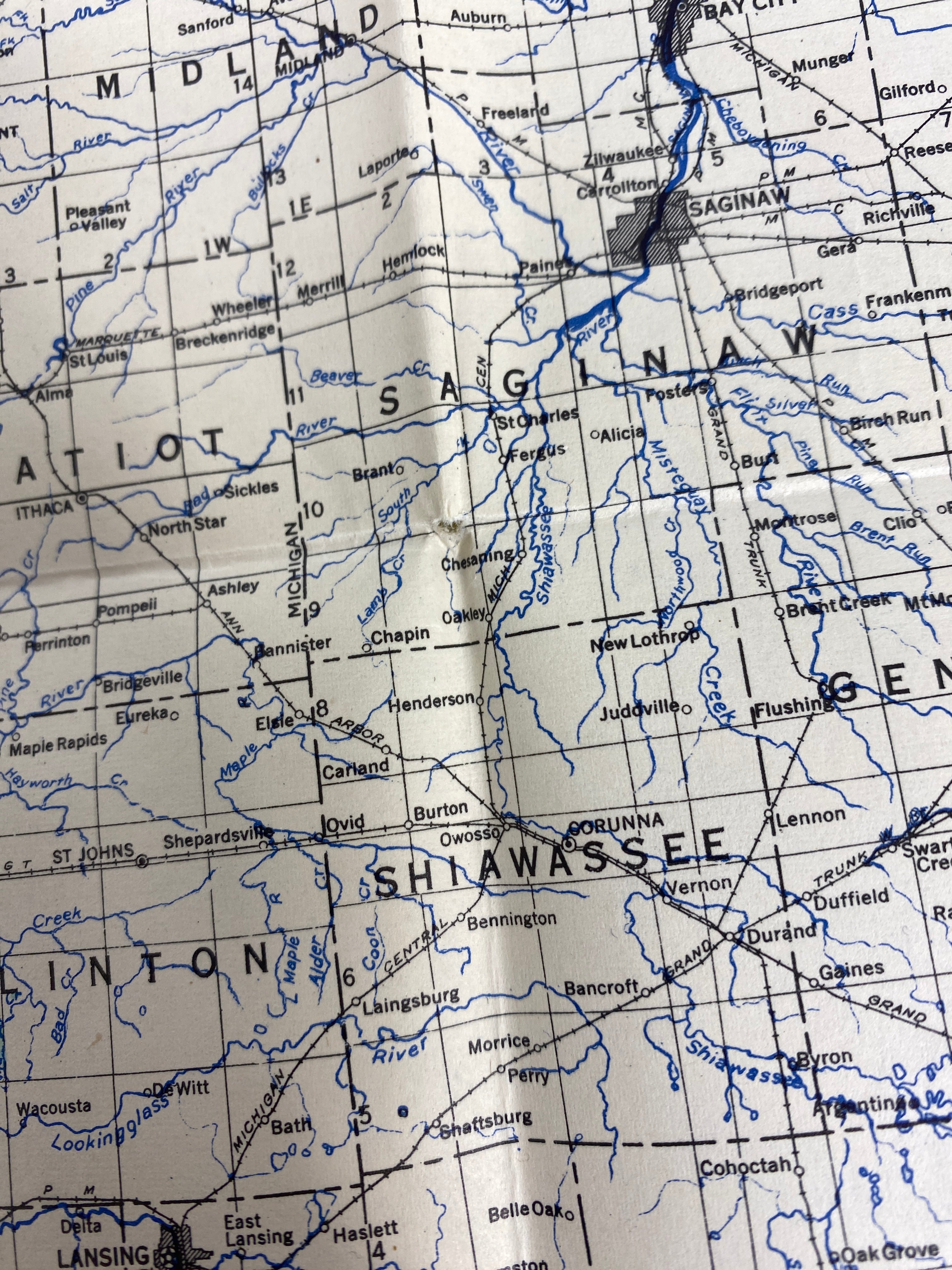 2 Vintage Maps: 1933 State of Michigan/1973 Topographic Map of Isle Royale