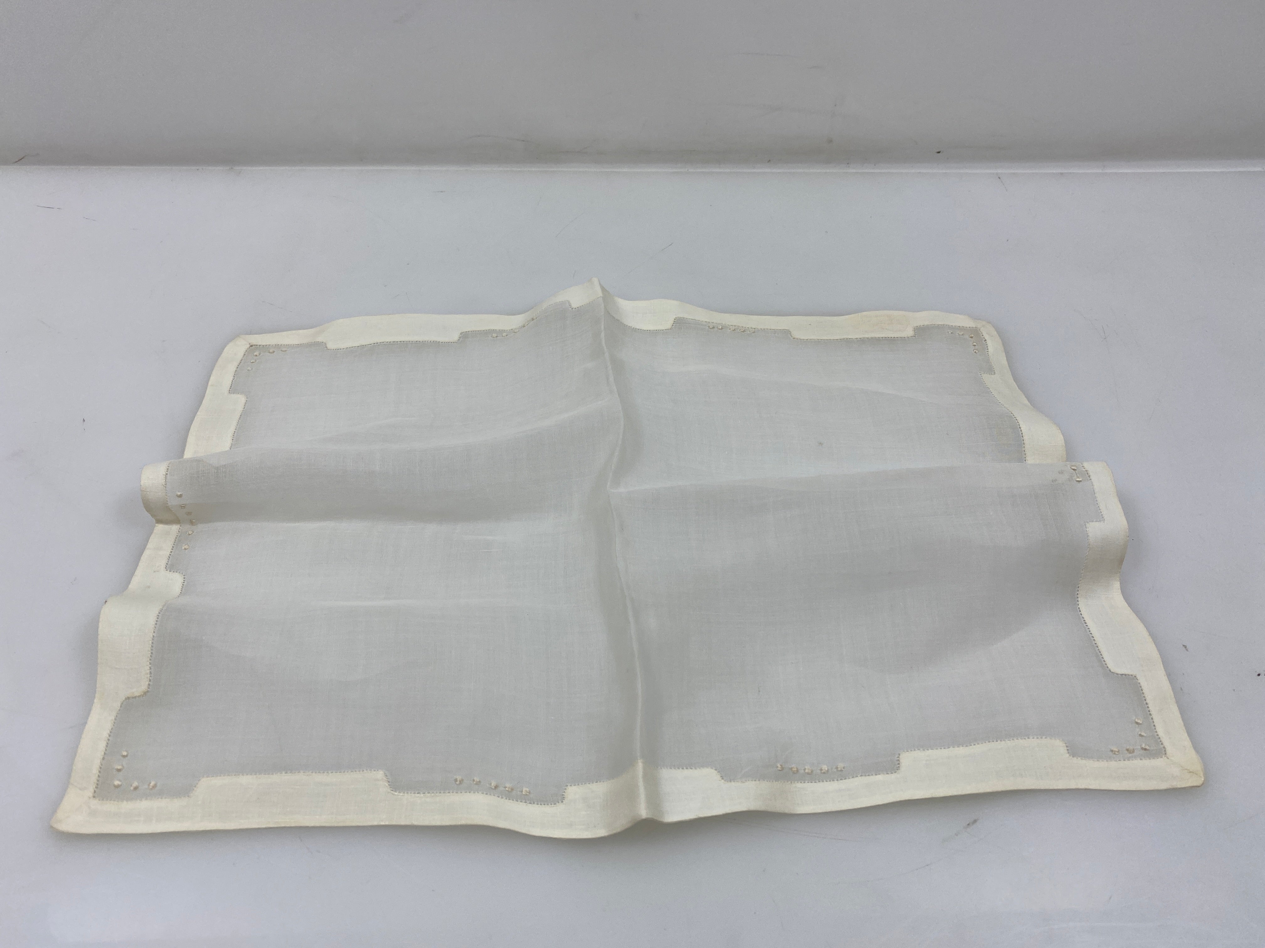 Vintage 1920s Sheer White Linen Doily