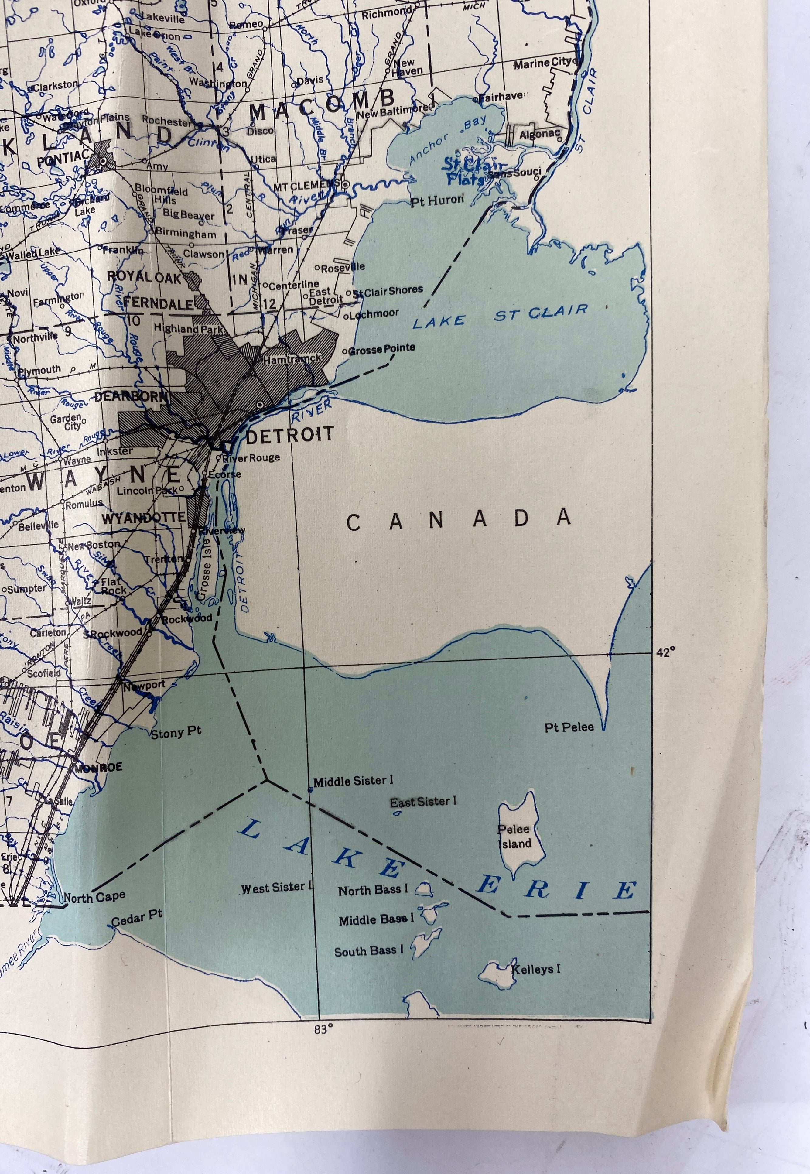 2 Vintage Maps: 1933 State of Michigan/1973 Topographic Map of Isle Royale