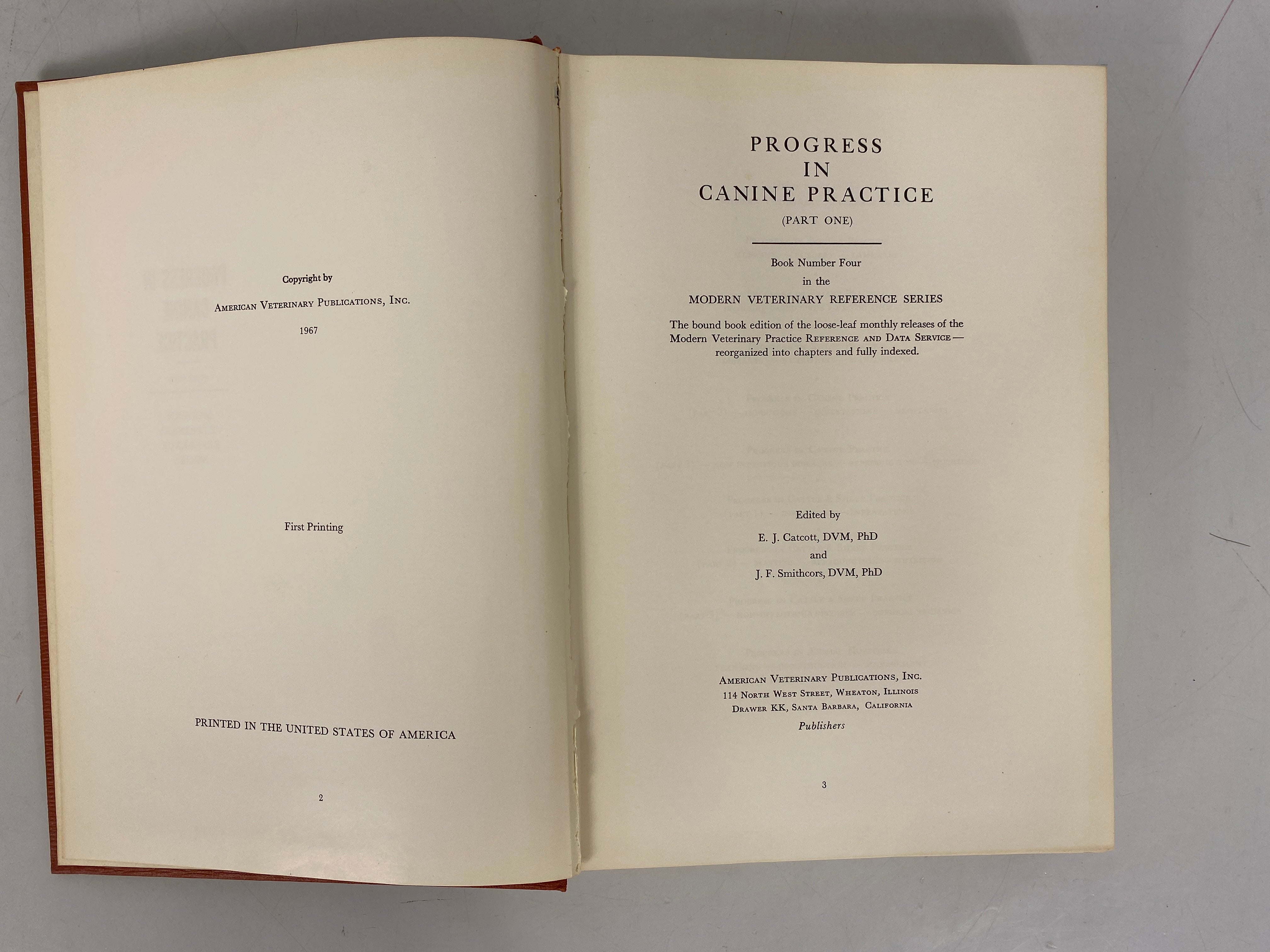 3 Vol Set: Progress in Canine Practice 1967 1st Printing HC