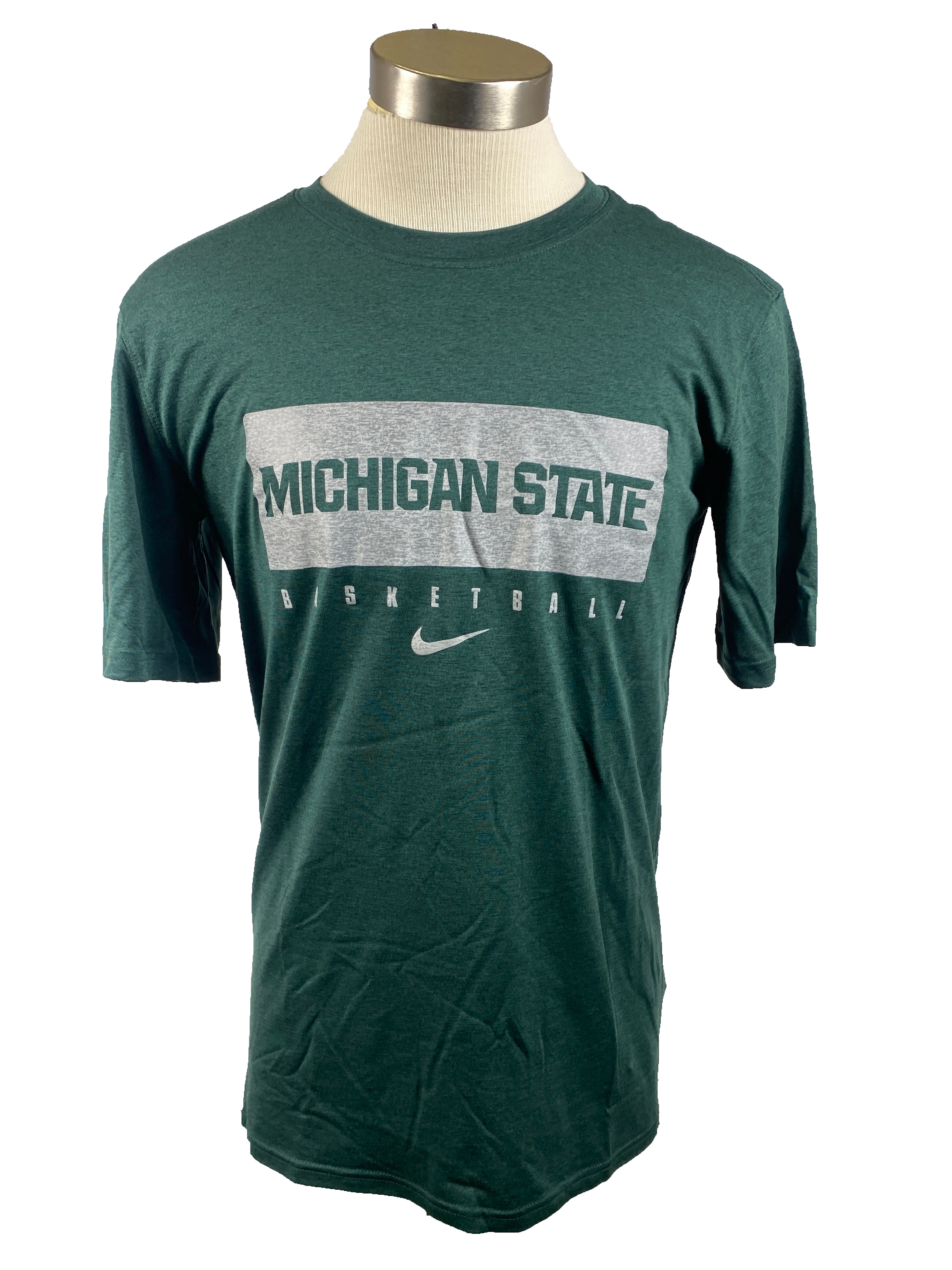 Nike Dri-Fit Green Michigan State Basketball T-Shirt Men's Size MT