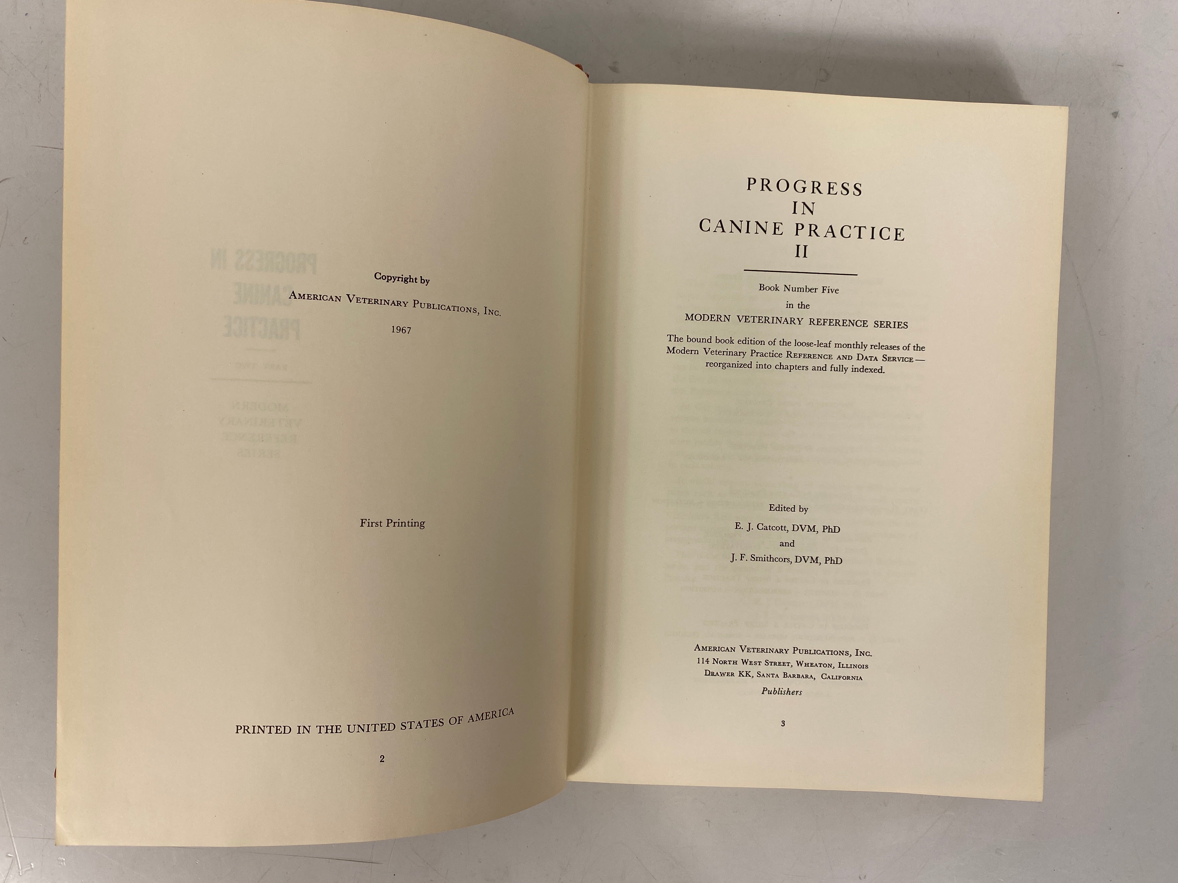 3 Vol Set: Progress in Canine Practice 1967 1st Printing HC