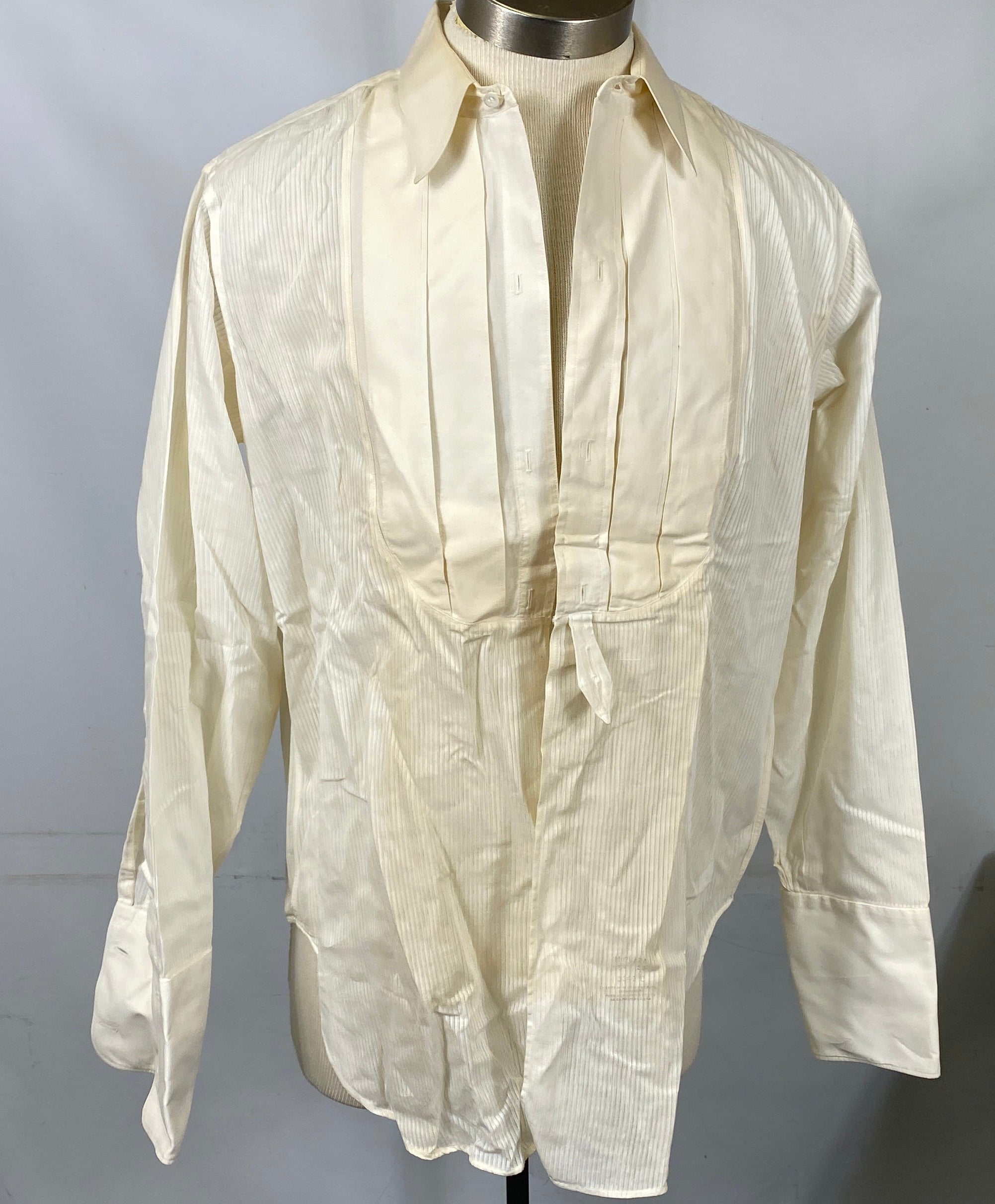 Vintage Manhattan White Dress Shirt Men's Size 15 1/2
