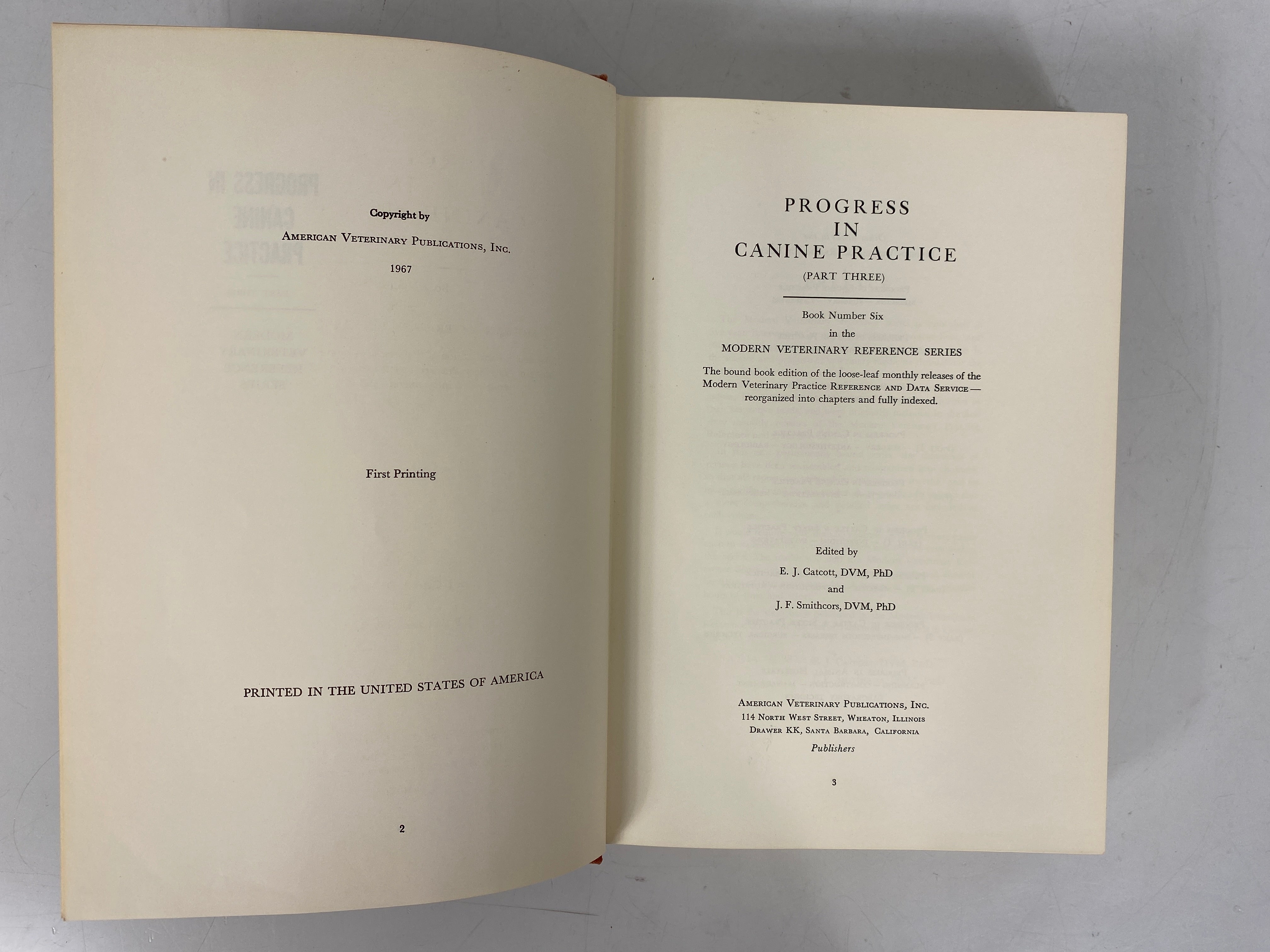 3 Vol Set: Progress in Canine Practice 1967 1st Printing HC