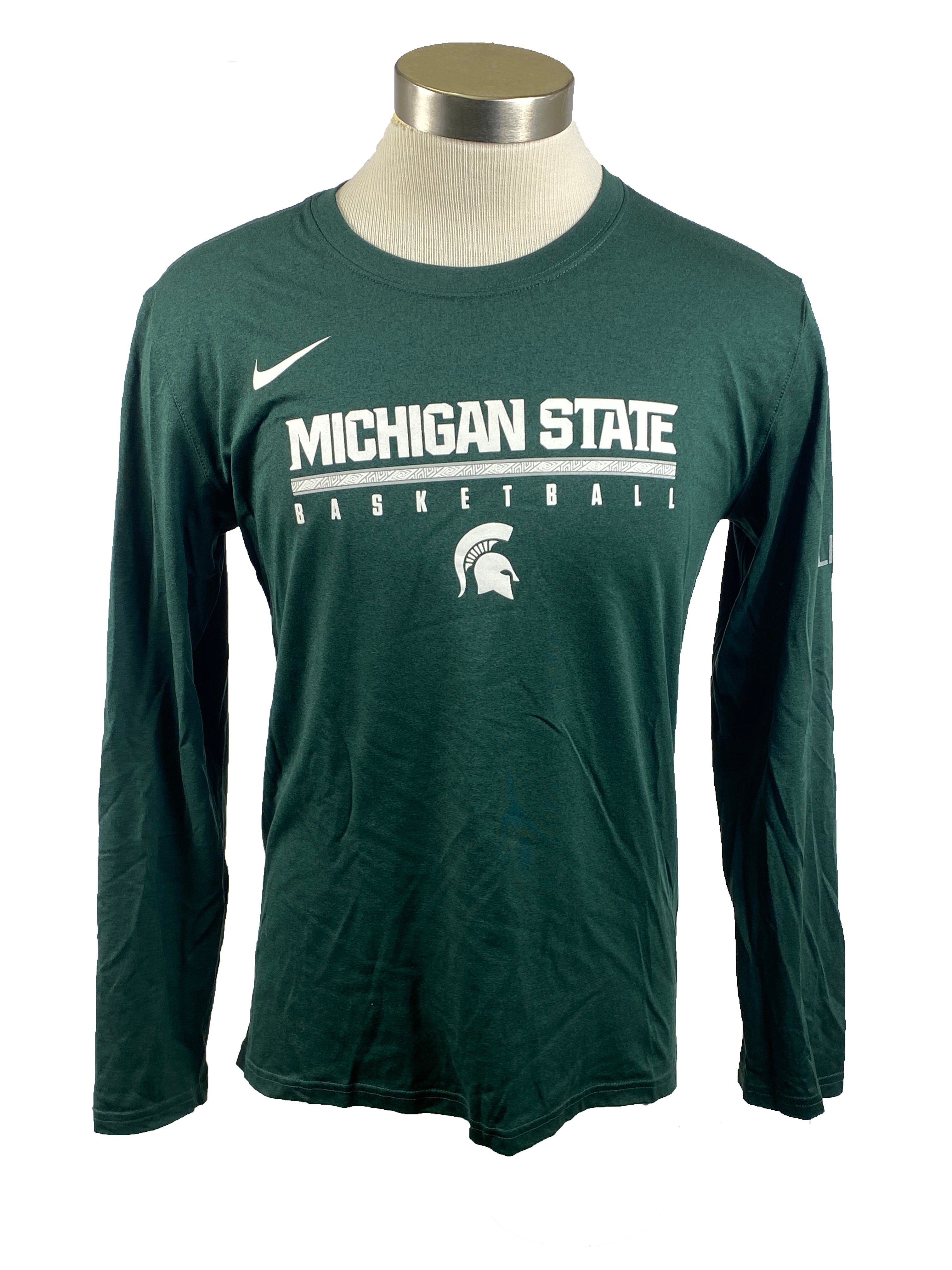 Nike Dri-Fit Green Michigan State Basketball Long-Sleeve T-Shirt Men's Size M