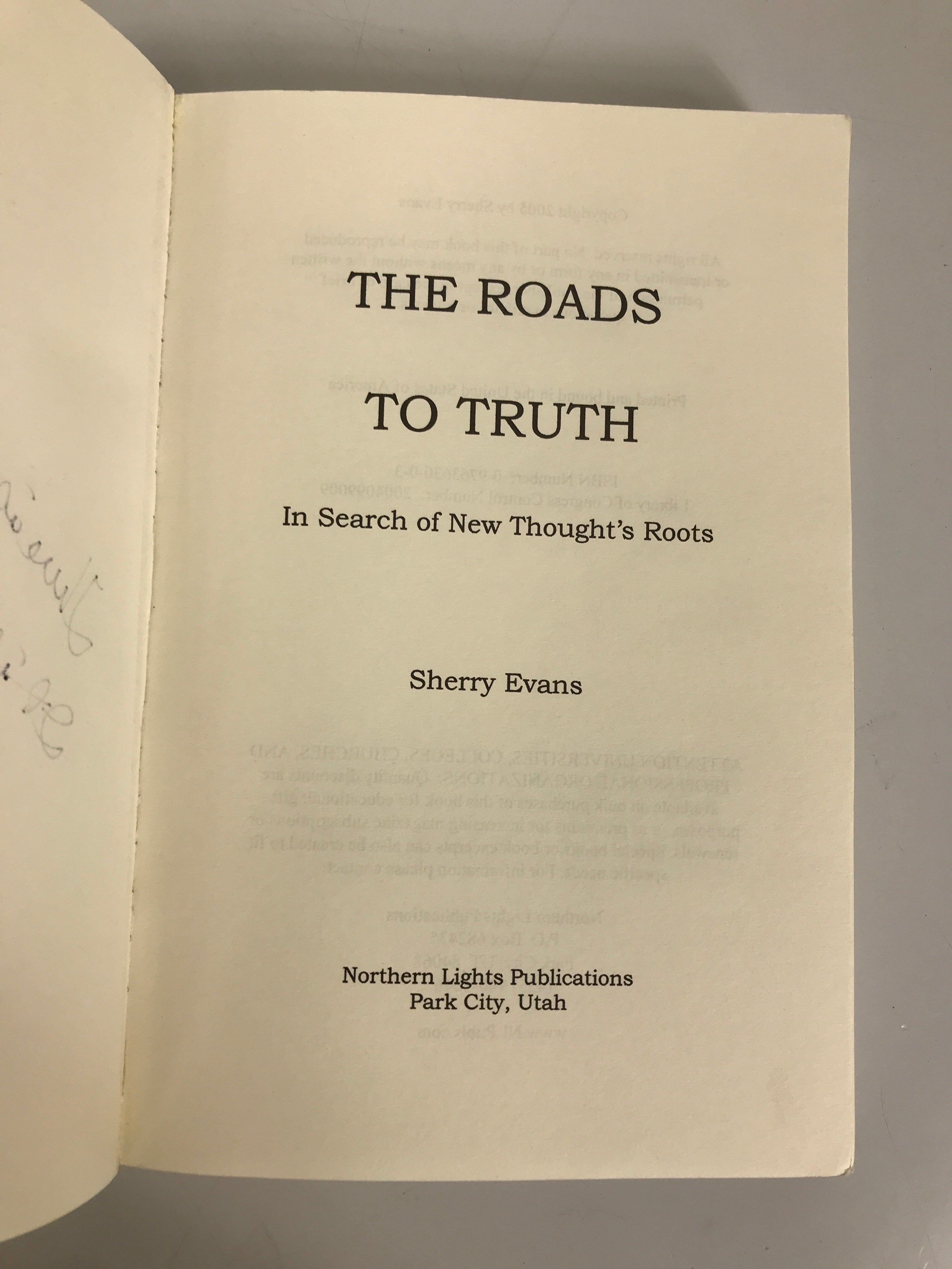 The Roads to Truth Sherry Evans 2005 Signed SC