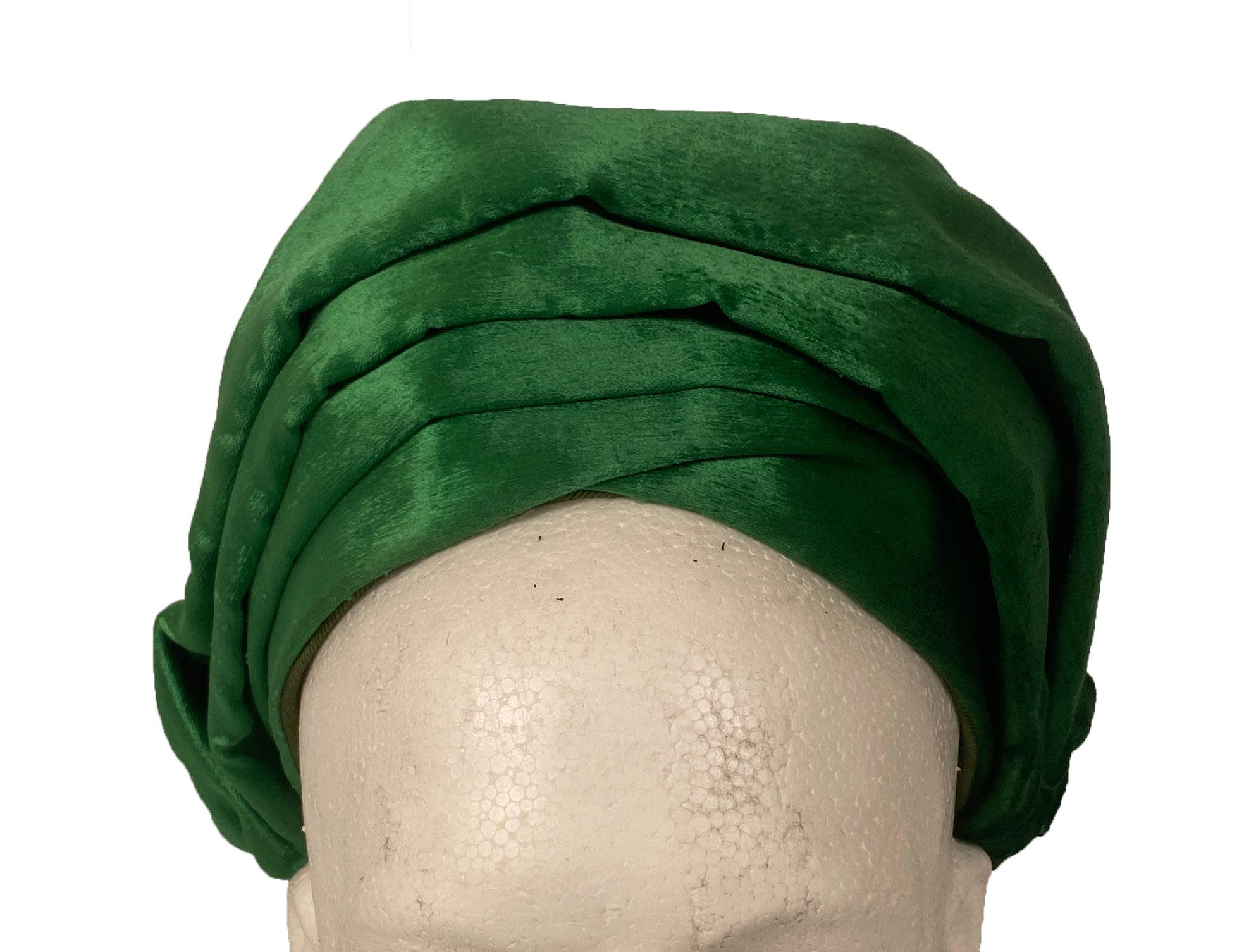 Vintage Loni Exclusive Green Velour Turban Hat