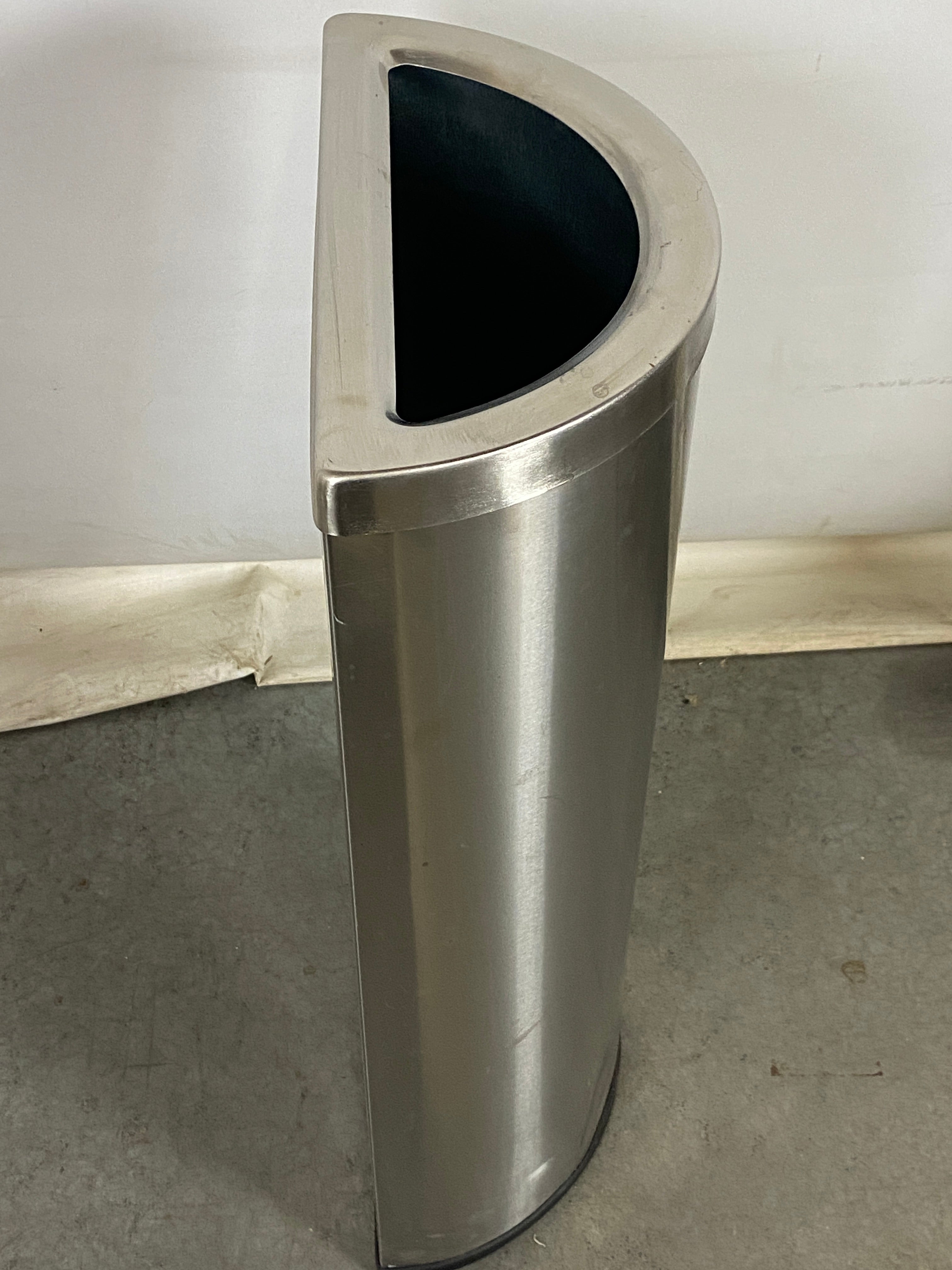 Commercial Zone Stainless Half Moon 8 Gallon Trash Can