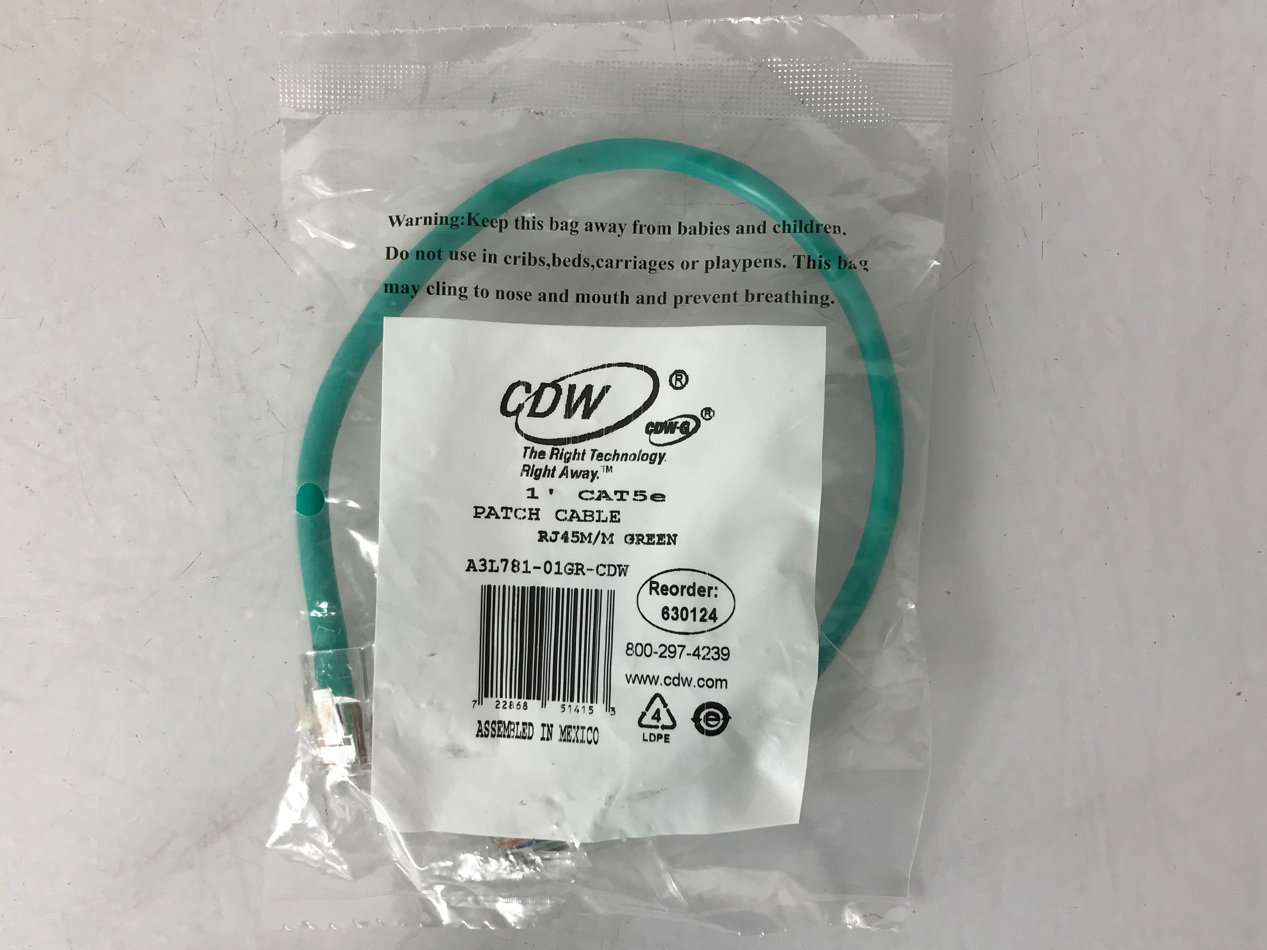 CDW RJ45M/M 1' CAT5e Patch Cable Pack of 5